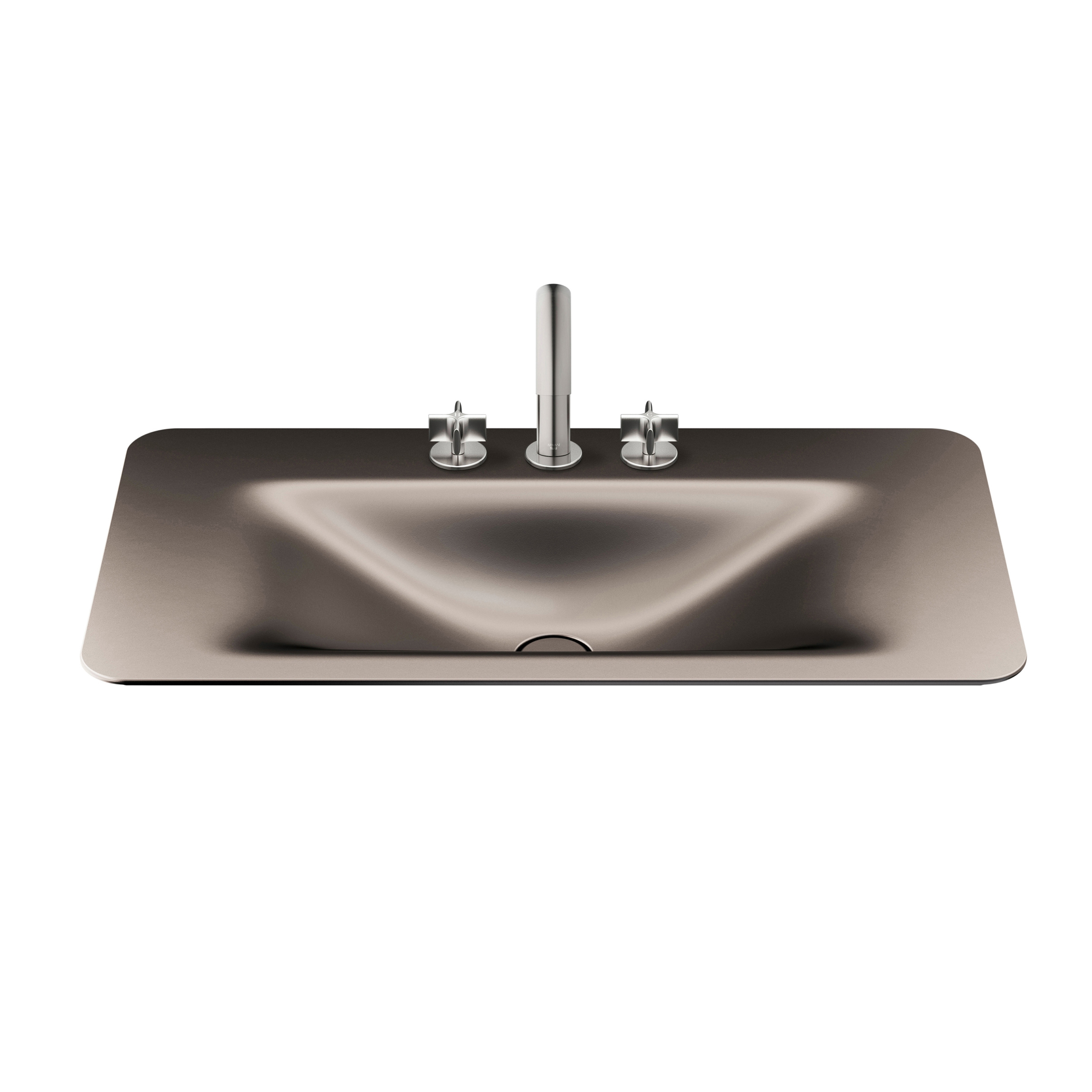 LAVABI | Lavabo da incasso soprapiano 900 mm per miscelatore a 3 fori | Dark Metallic
