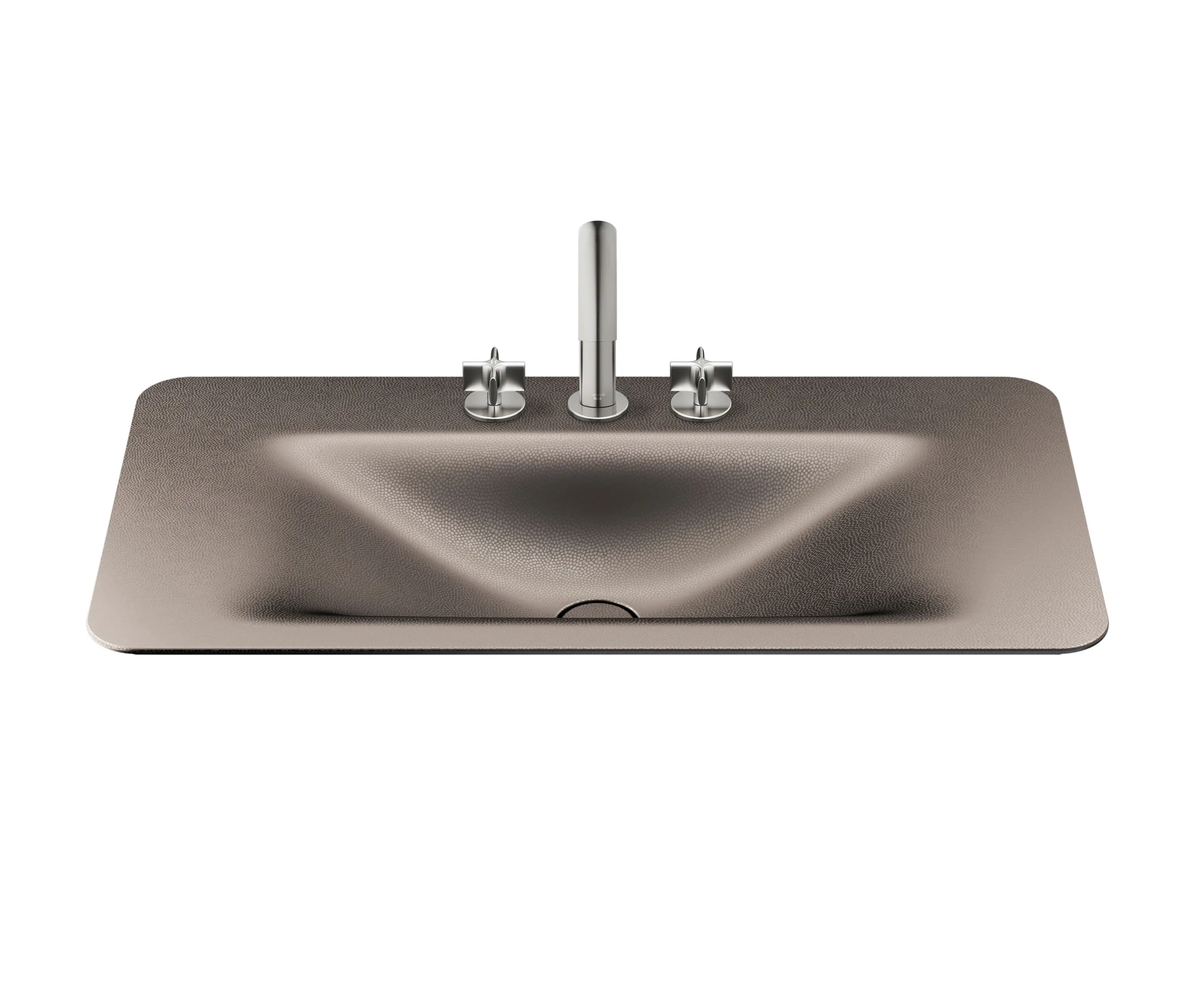 Armani Roca - LAVABI | Lavabo da incasso soprapiano 900 mm per miscelatore a 3 fori | Shagreen Dark Metallic