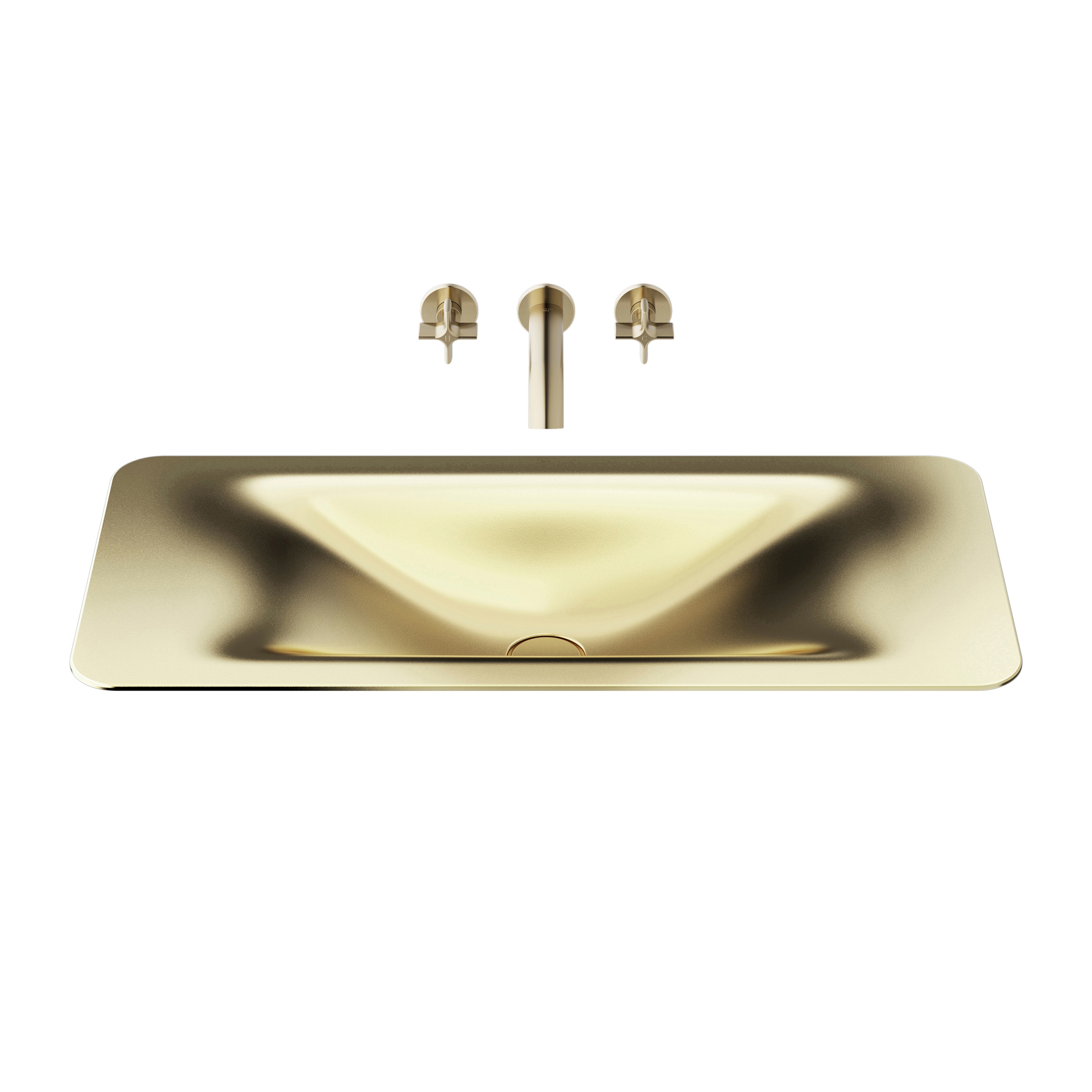 Display product BASINS | 900 mm countertop washbasin for wall-mounted basin mixer | Matt Gold from manufacturer Armani Roca