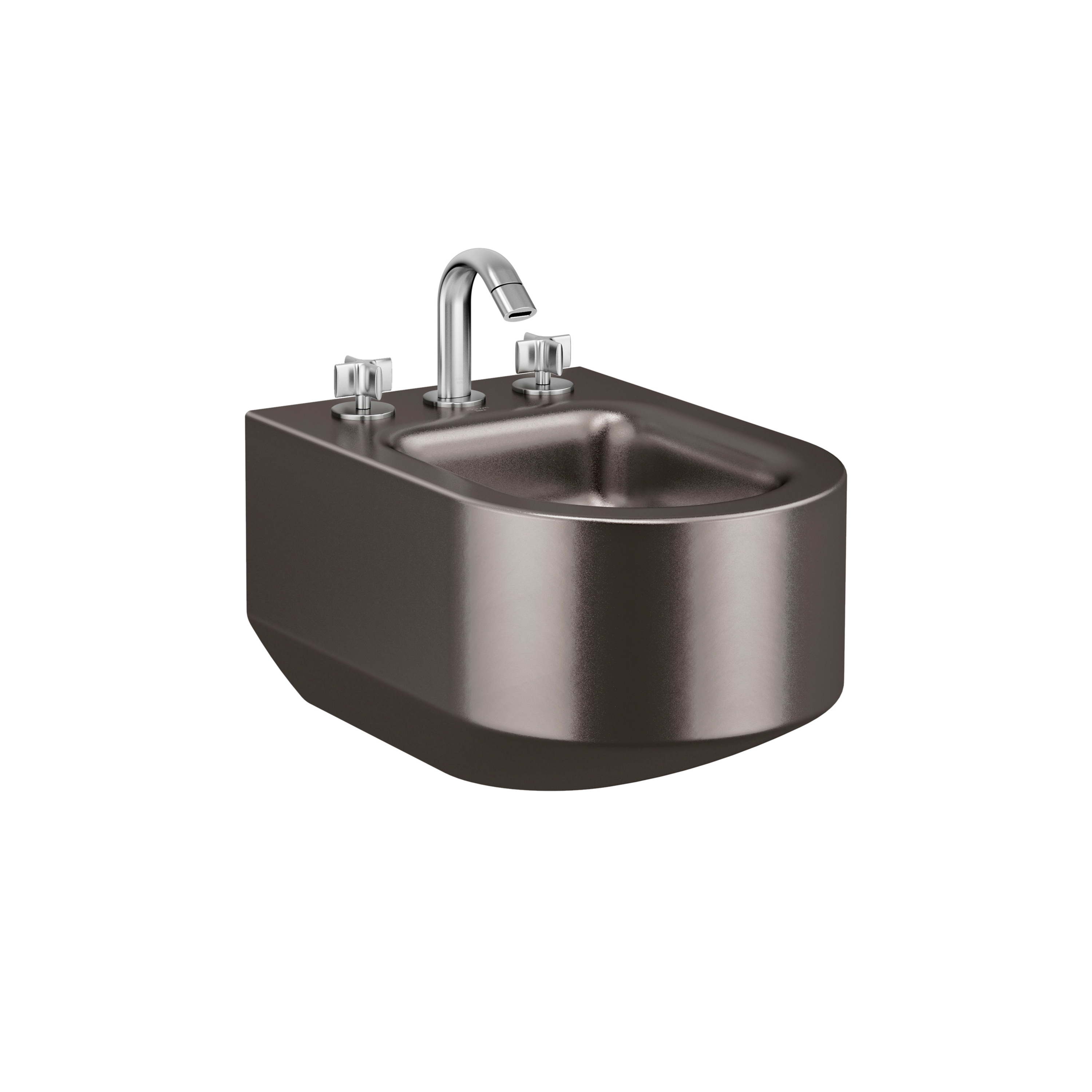 BIDET | Wall-hung bidet for 3-hole bidet mixer | Dark Metallic