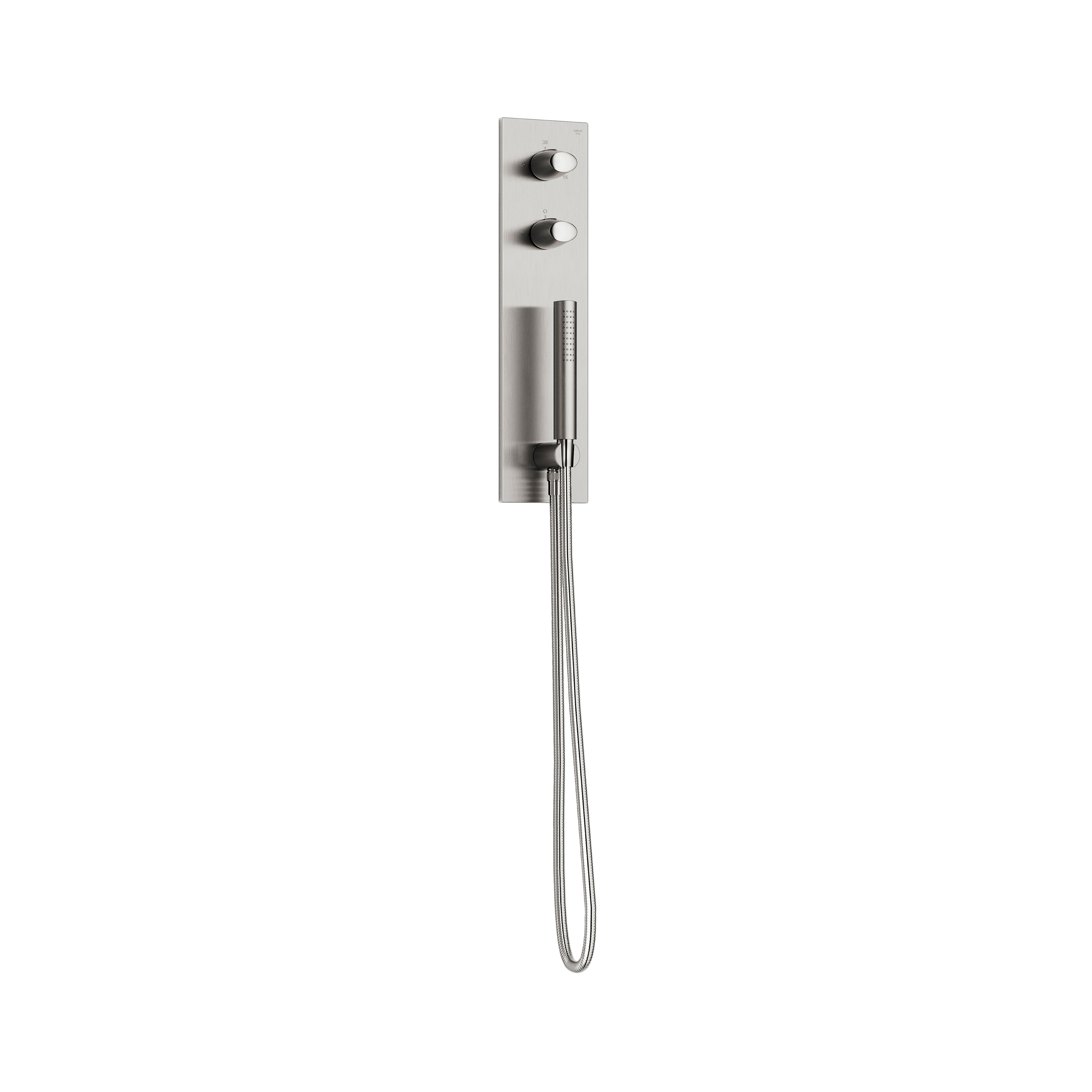 FAUCETS | Mitigeur de douche thermostatique encastré 2 voies avec douchette à main | Brushed Steel