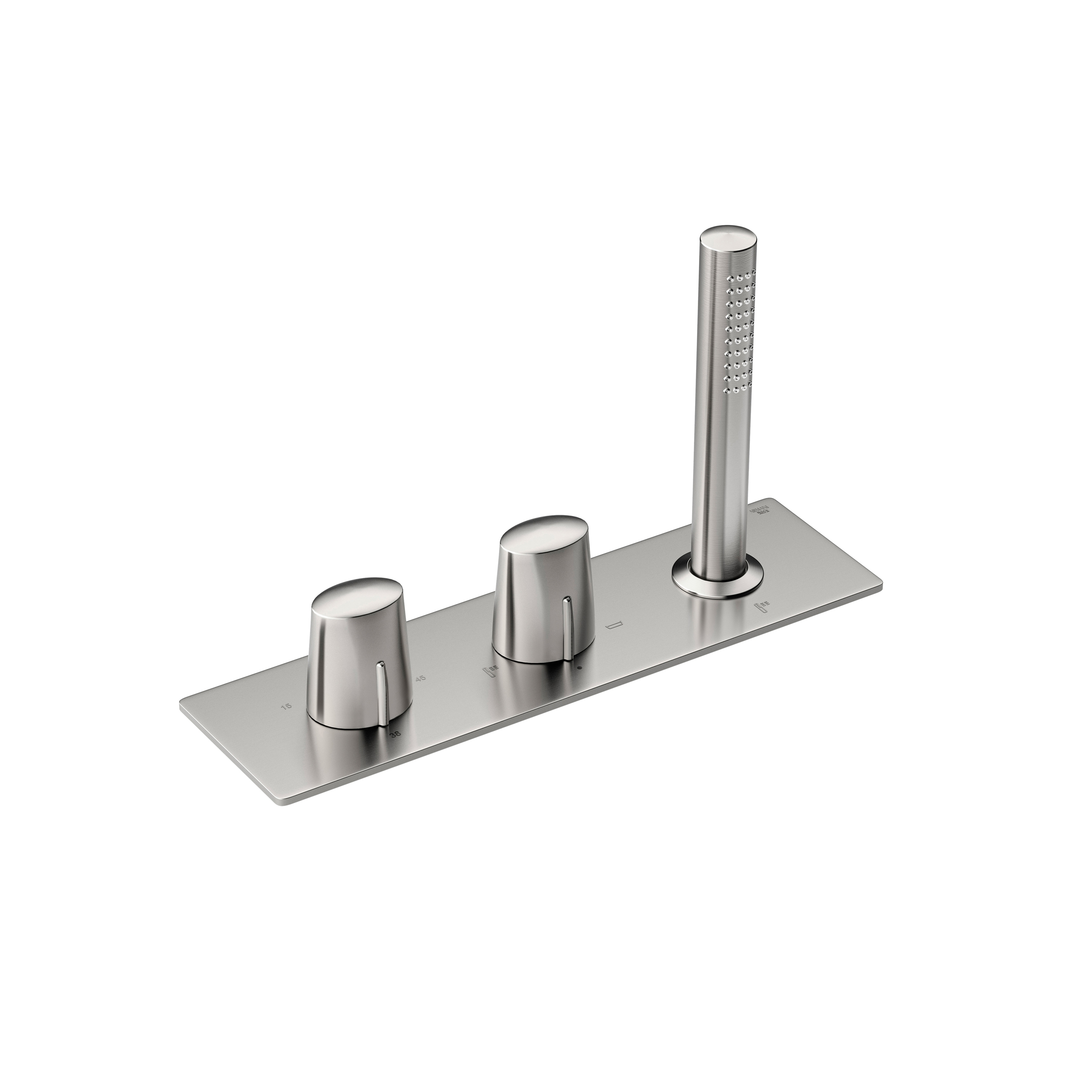 Produkt FAUCETS | Thermostatic bath mixer with handshower for other bathtubs | Brushed Steel des Herstellers Armani Roca anzeigen