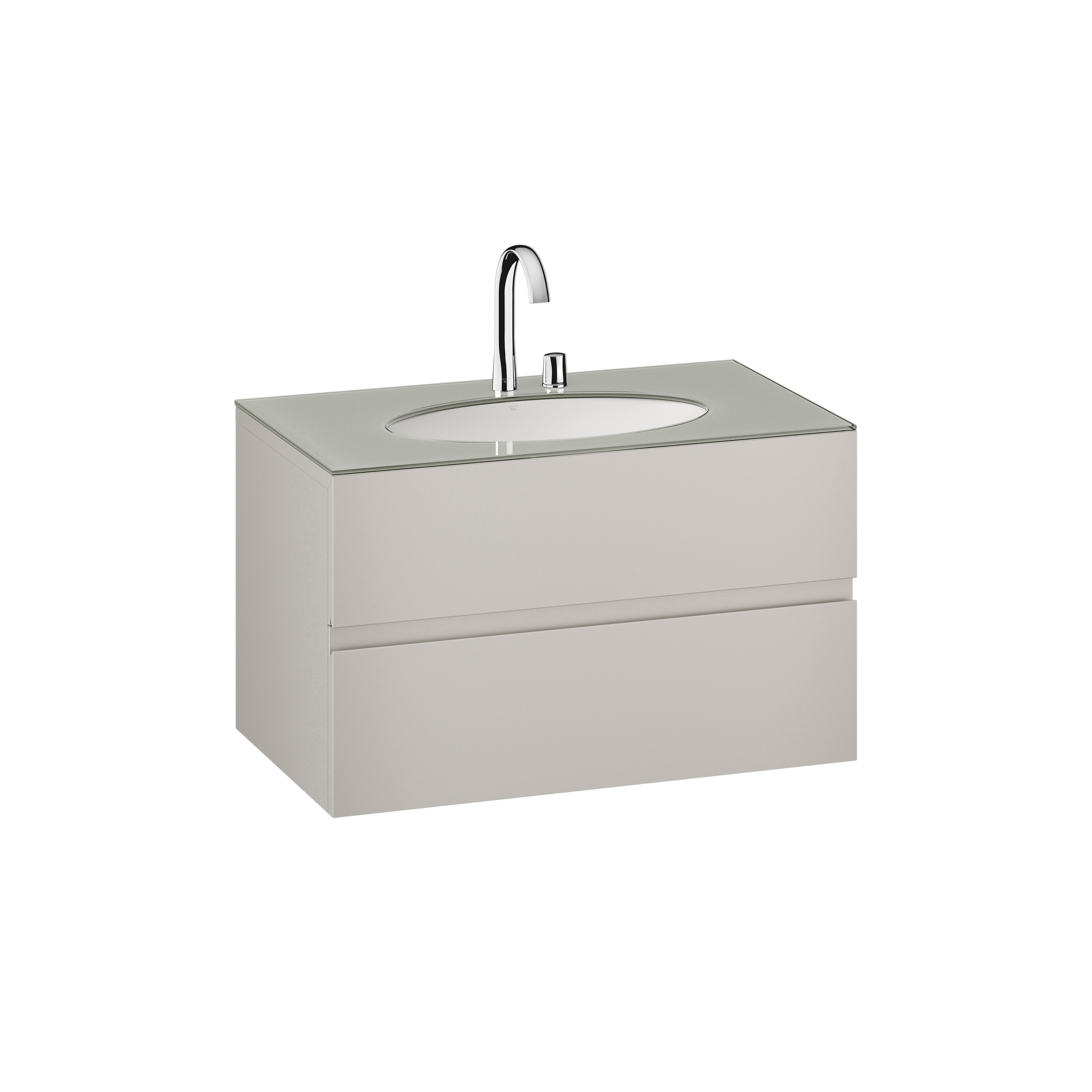 Mostrar el producto MUEBLES DE BAÑO | Mueble de 1000 mm con cajon superior e inferior para un lavabo de bajo encimera de 670 mm | Silver del fabricante Armani Roca