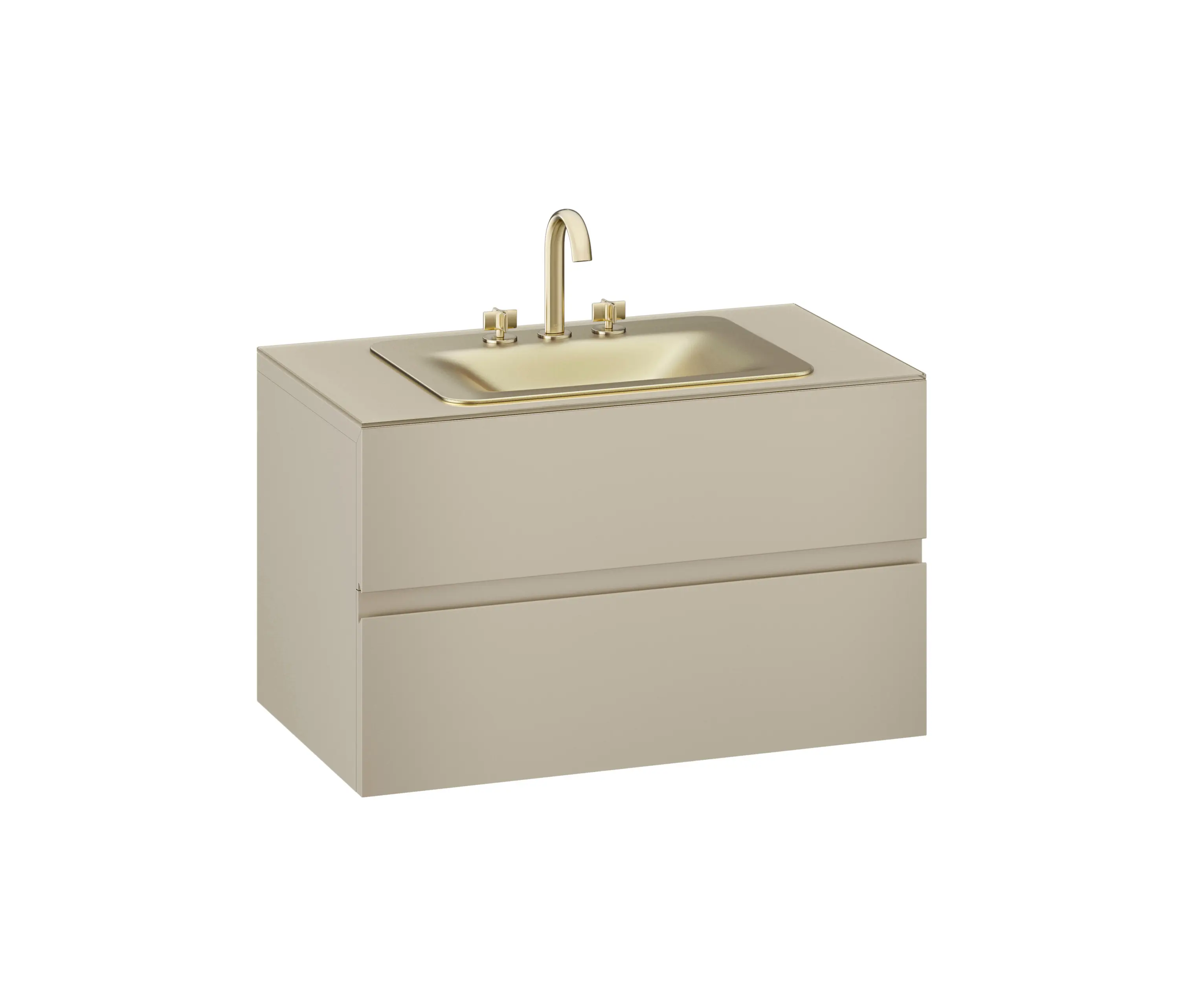 Armani Roca - FURNITURE | 1000 mm wall-hung furniture for countertop washbasin and deck-mounted basin mixer | Greige