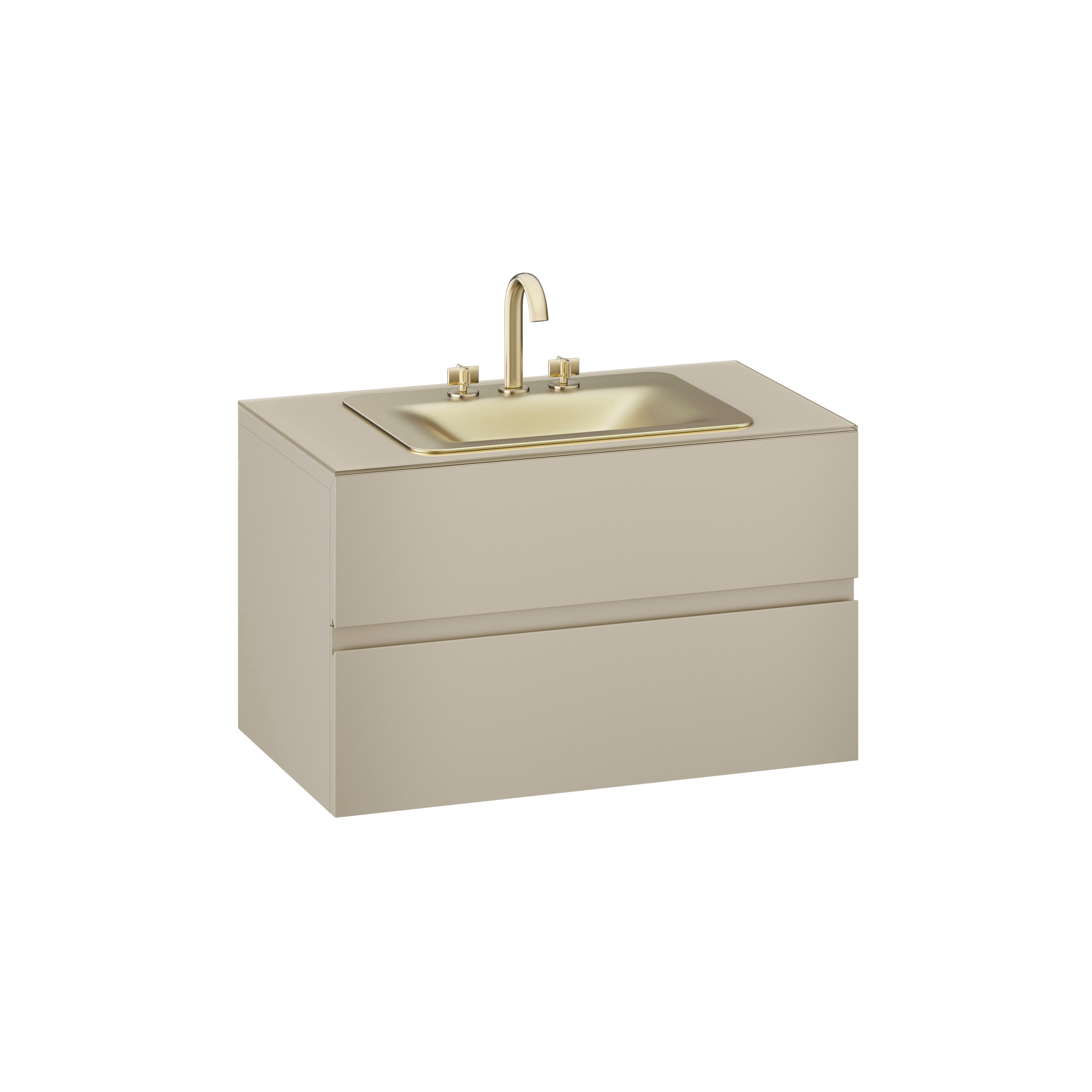 FURNITURE | 1000 mm wall-hung furniture for countertop washbasin and deck-mounted basin mixer | Greige