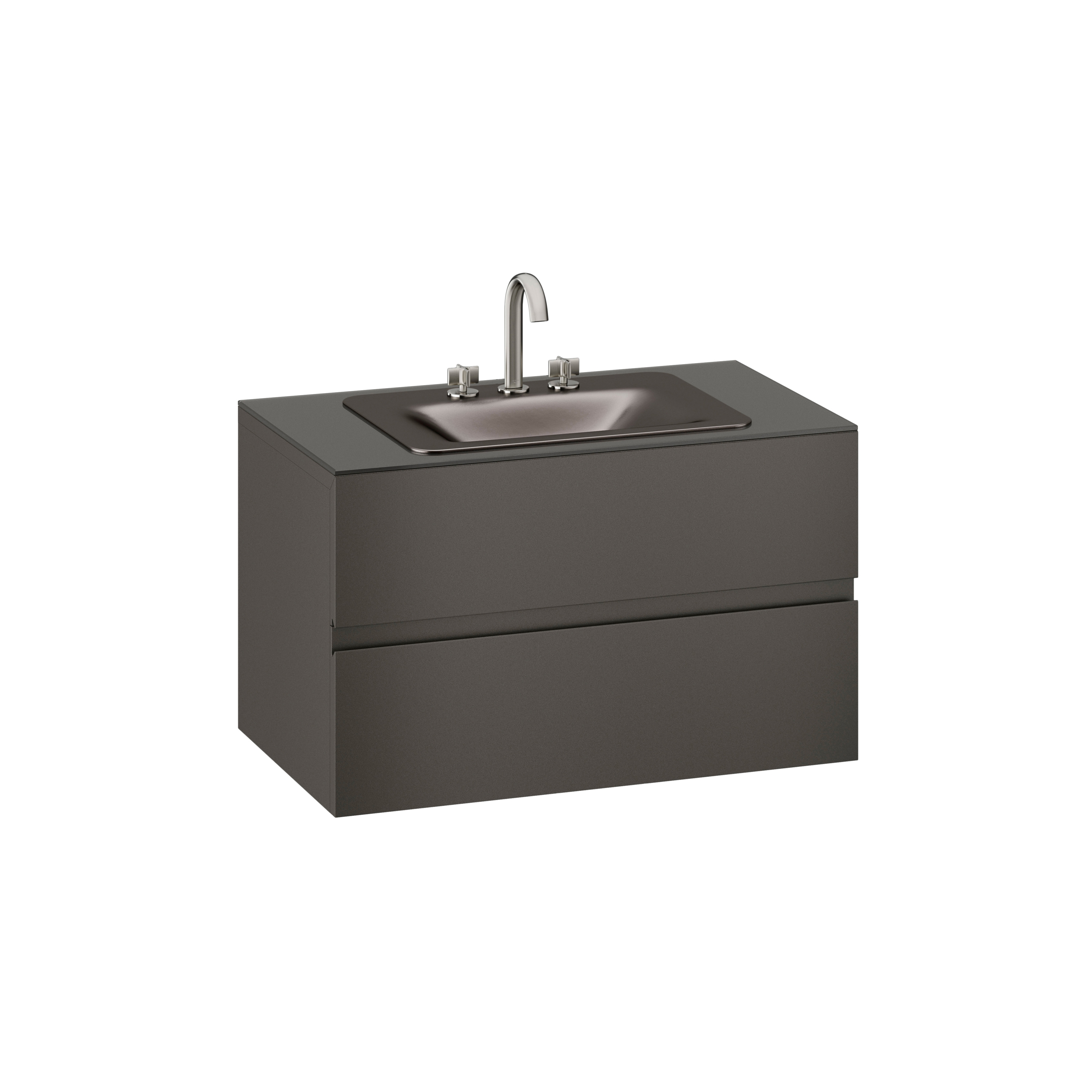 FURNITURE | 1000 mm wall-hung furniture for countertop washbasin and deck-mounted basin mixer | Nero