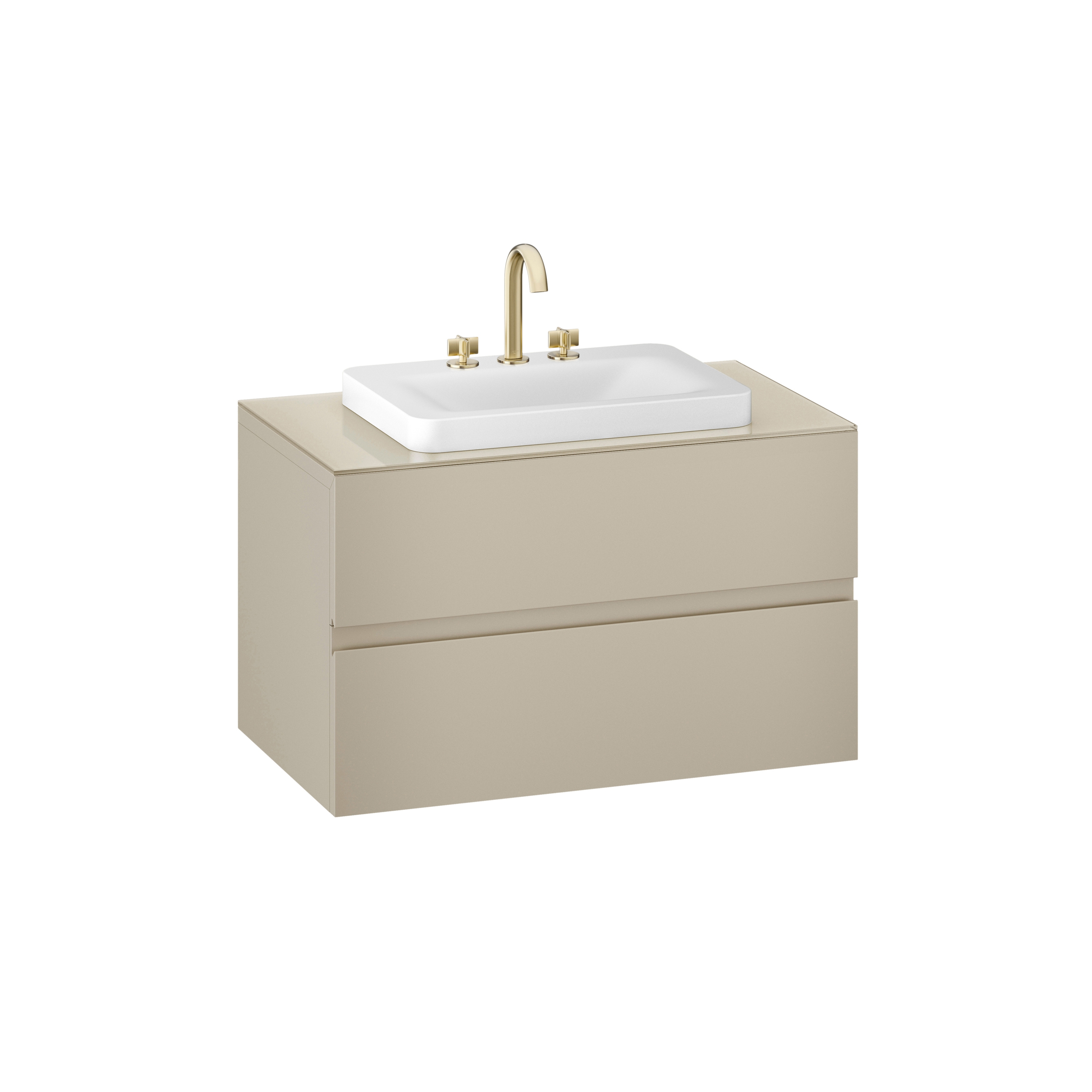 FURNITURE | 1000 mm wall-hung furniture for over countertop washbasins and deck-mounted basin mixers | Greige