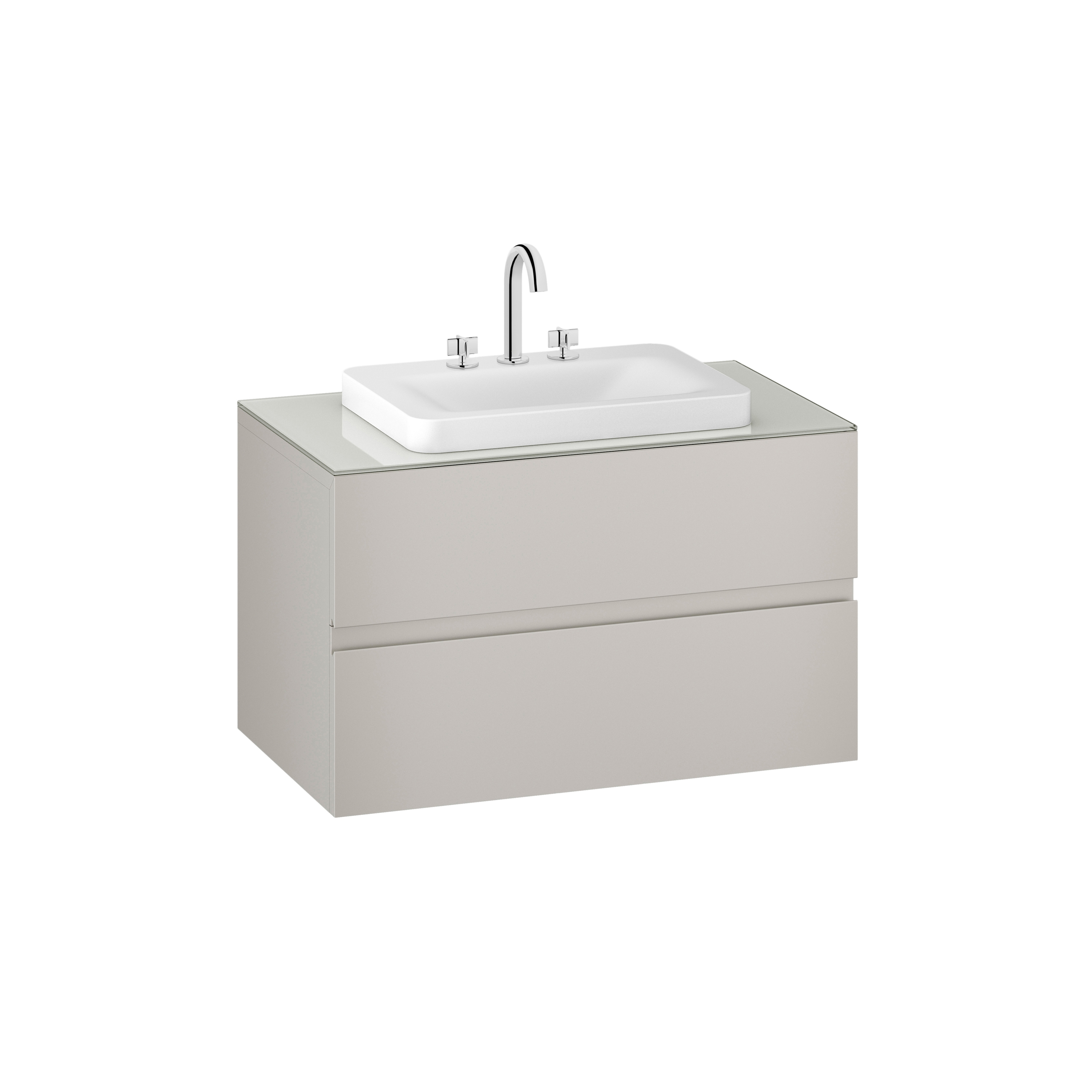 Display product FURNITURE | 1000 mm wall-hung furniture for over countertop washbasins and deck-mounted basin mixers | Silver from manufacturer Armani Roca
