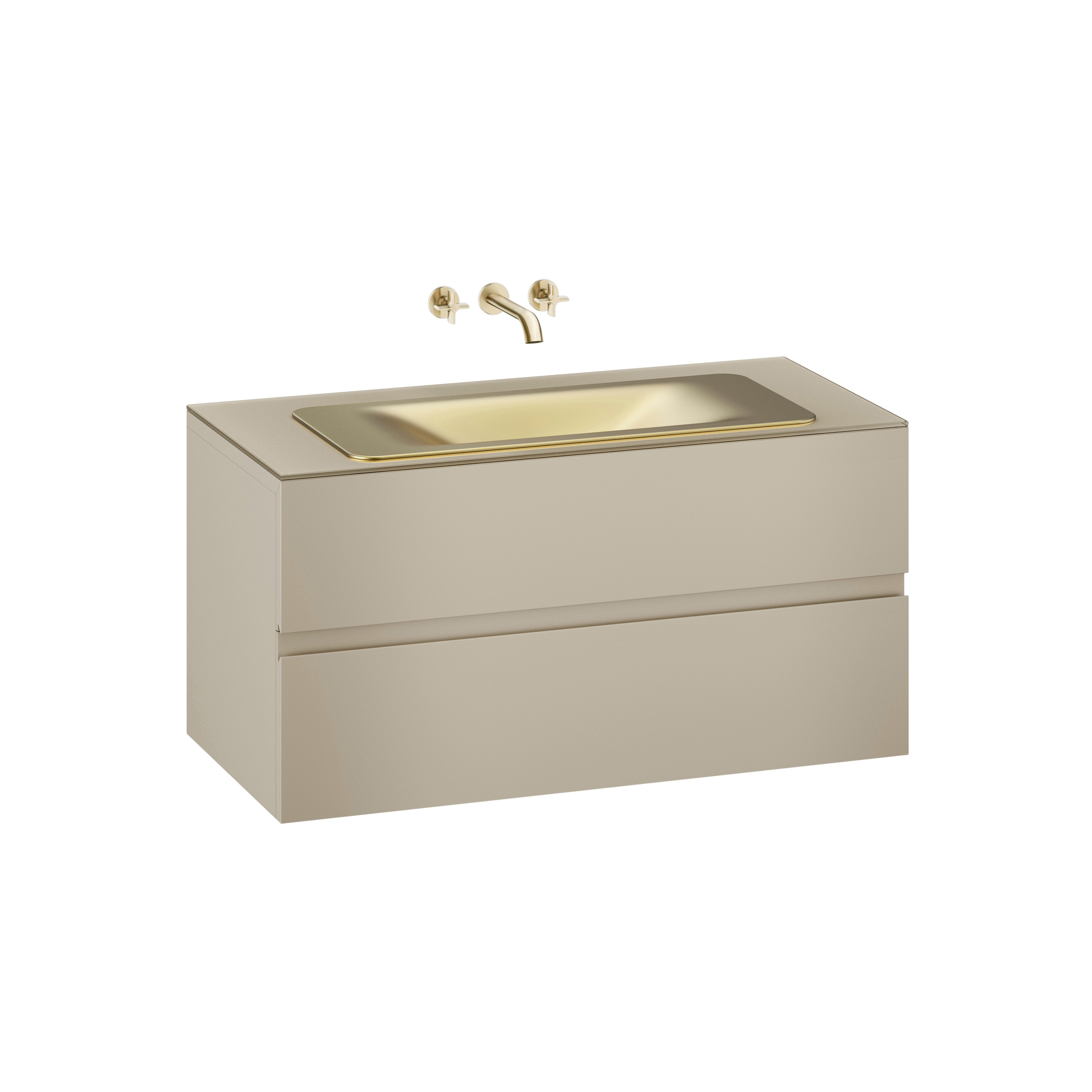 MUEBLES DE BAÑO | Mueble mural de 1200 mm para lavabo de encimera y grifería mural
Greige