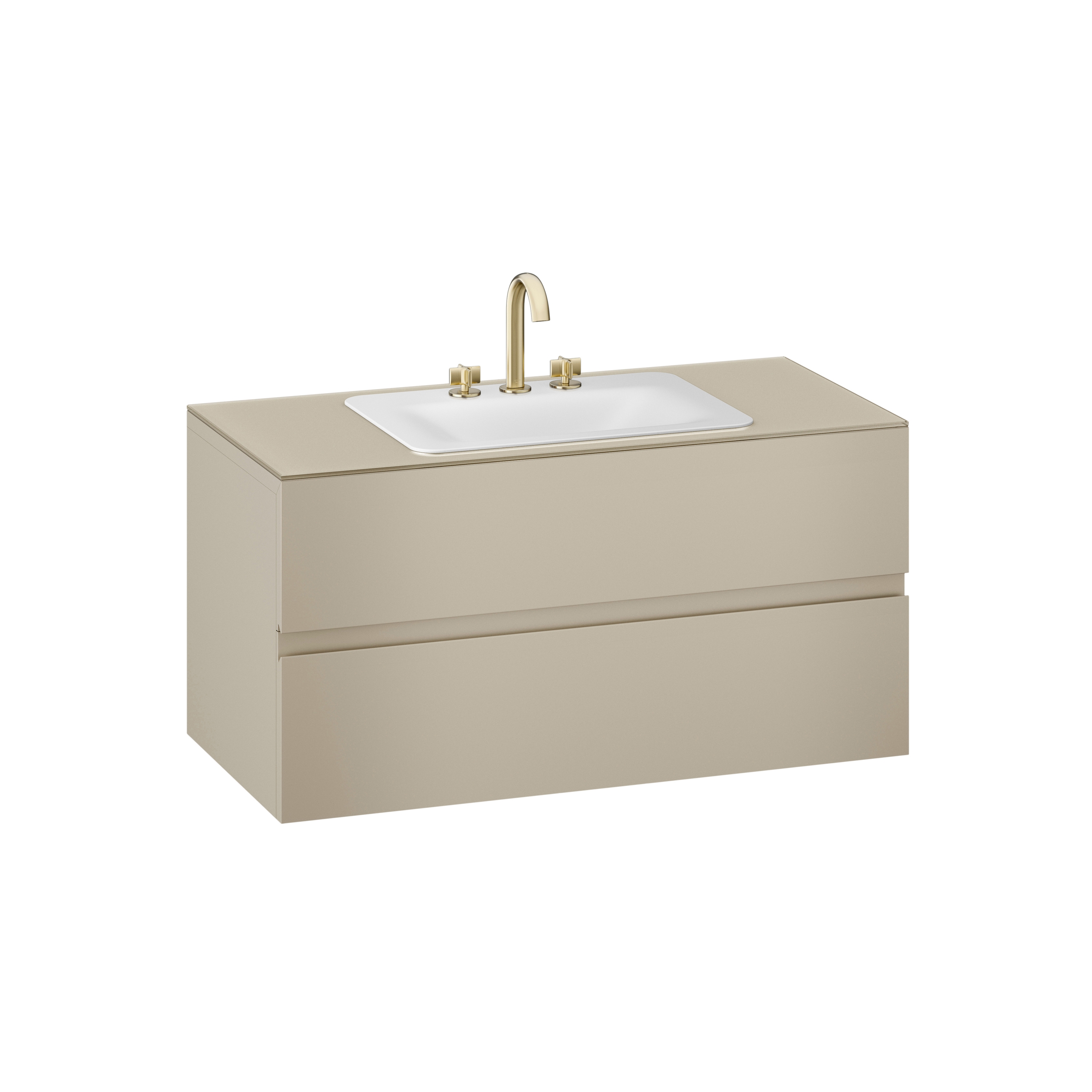 FURNITURE | 1200 mm wall-hung furniture for countertop washbasin and deck-mounted basin mixer | Greige
