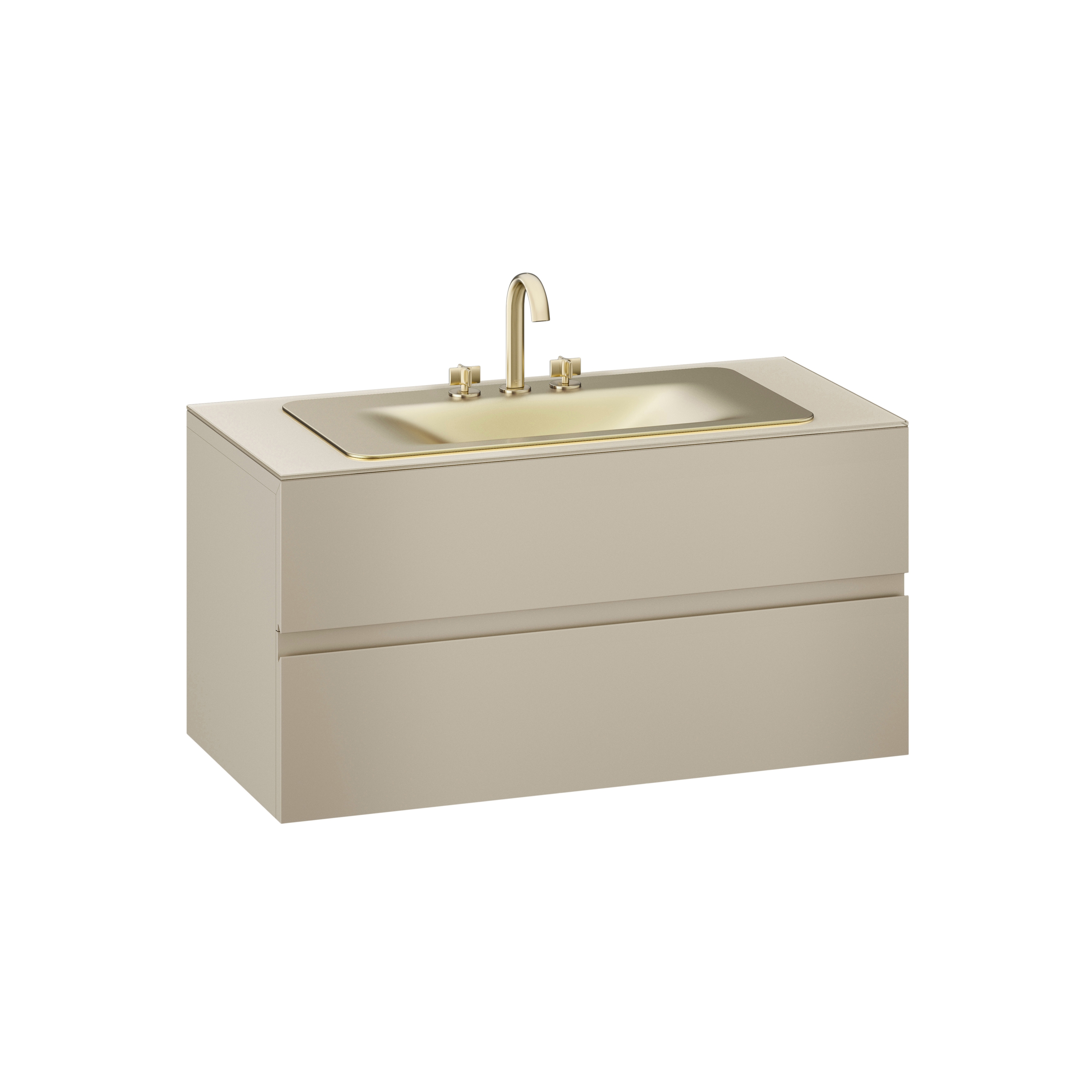 FURNITURE | 1200 mm wall-hung furniture for countertop washbasin and deck-mounted basin mixer | Greige
