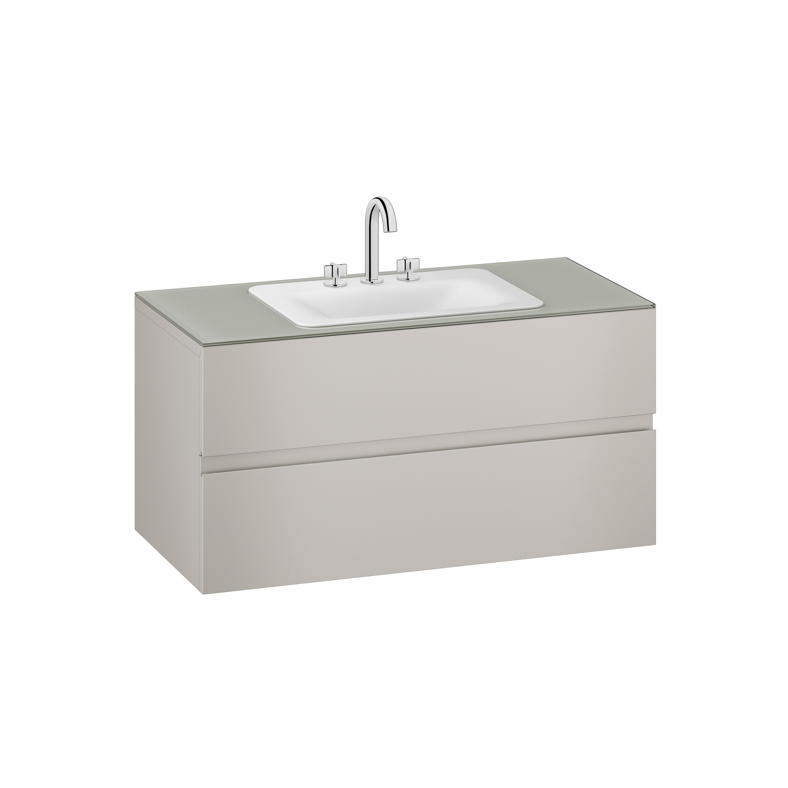 Produkt FURNITURE | 1200 mm wall-hung furniture for countertop washbasin and deck-mounted basin mixer | Silver des Herstellers Armani Roca anzeigen