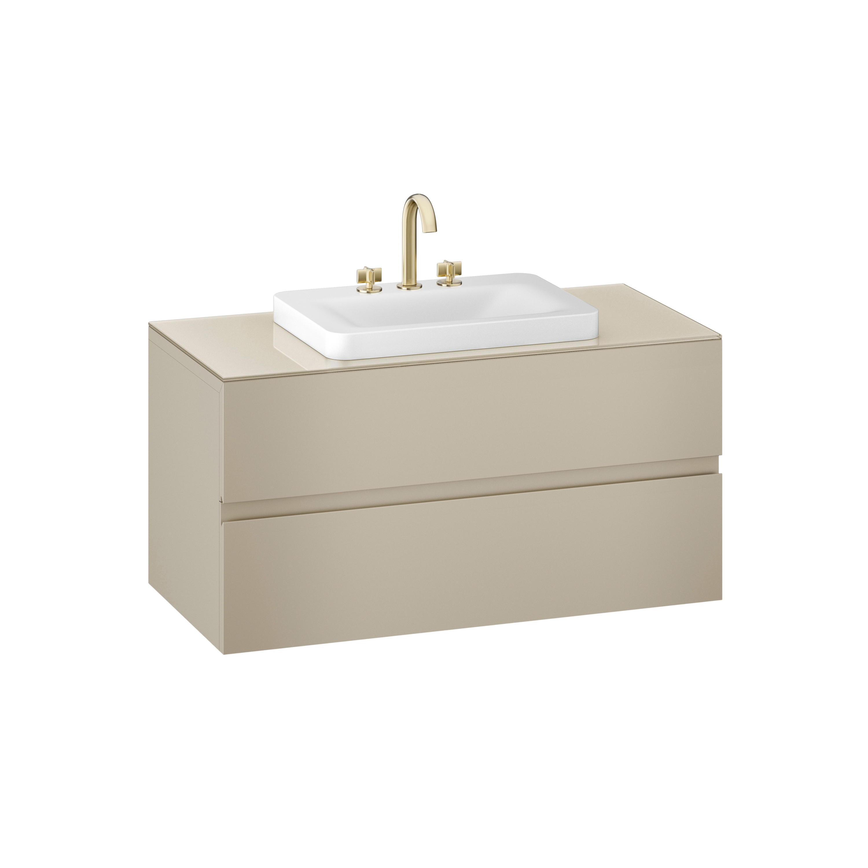 FURNITURE | 1200 mm wall-hung furniture for over countertop washbasins and deck-mounted basin mixers | Greige