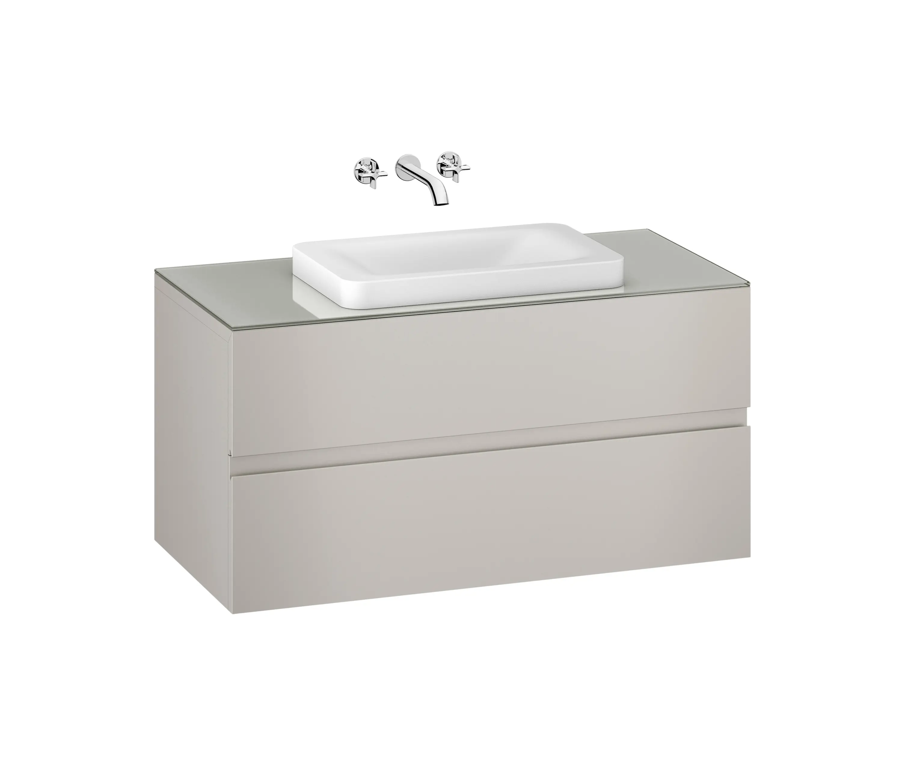 Armani Roca - FURNITURE | 1200 mm wall-hung furniture for over countertop washbasins and wall-mounted basin mixers | Silver