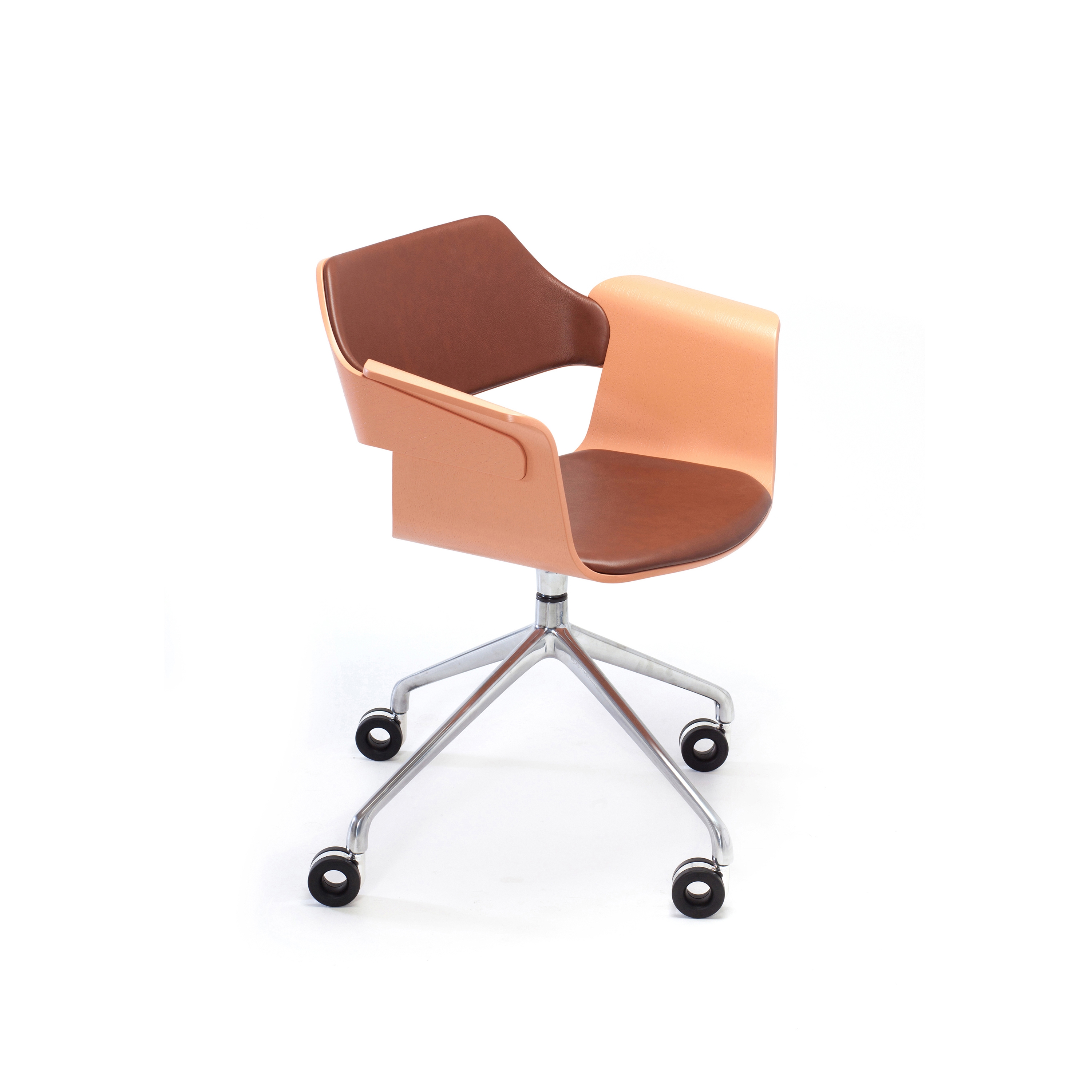 Flagship Armchair with swivel base and castors