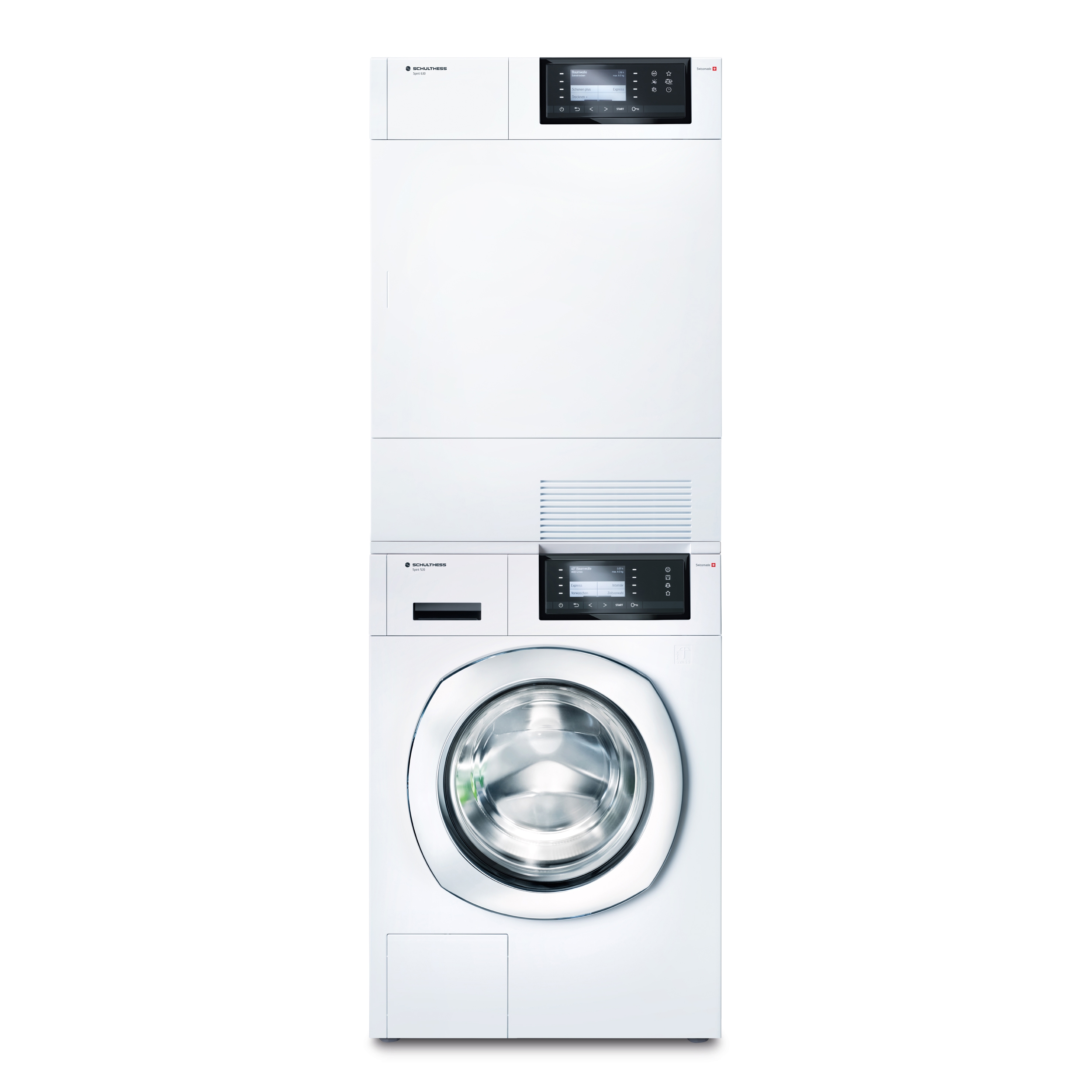 Display product Washing machine Spirit 520 + Dryer Spirit 630 turm from manufacturer Schulthess Maschinen