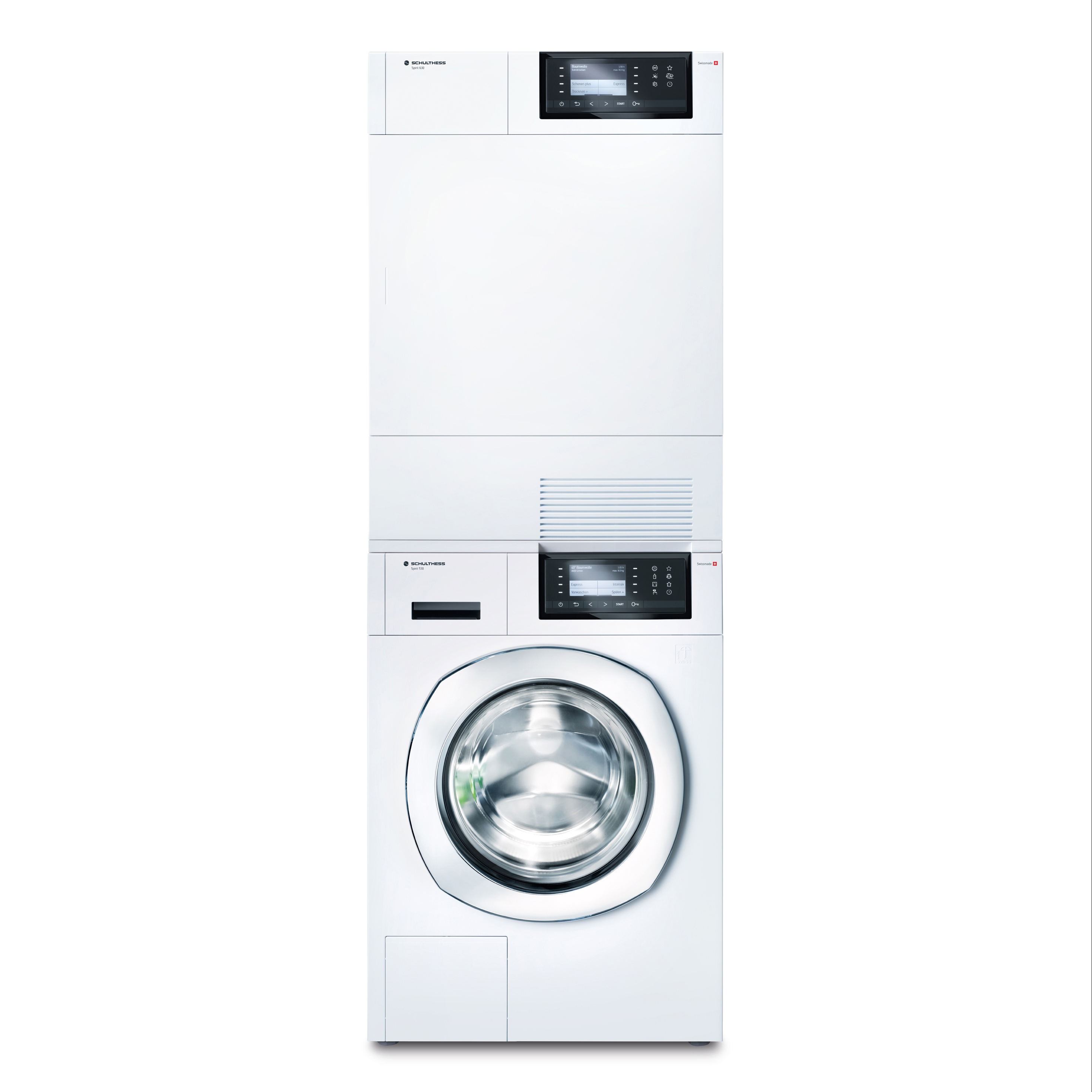 Display product Washing machine Spirit 530 + Dryer Spirit 630 turm from manufacturer Schulthess Maschinen