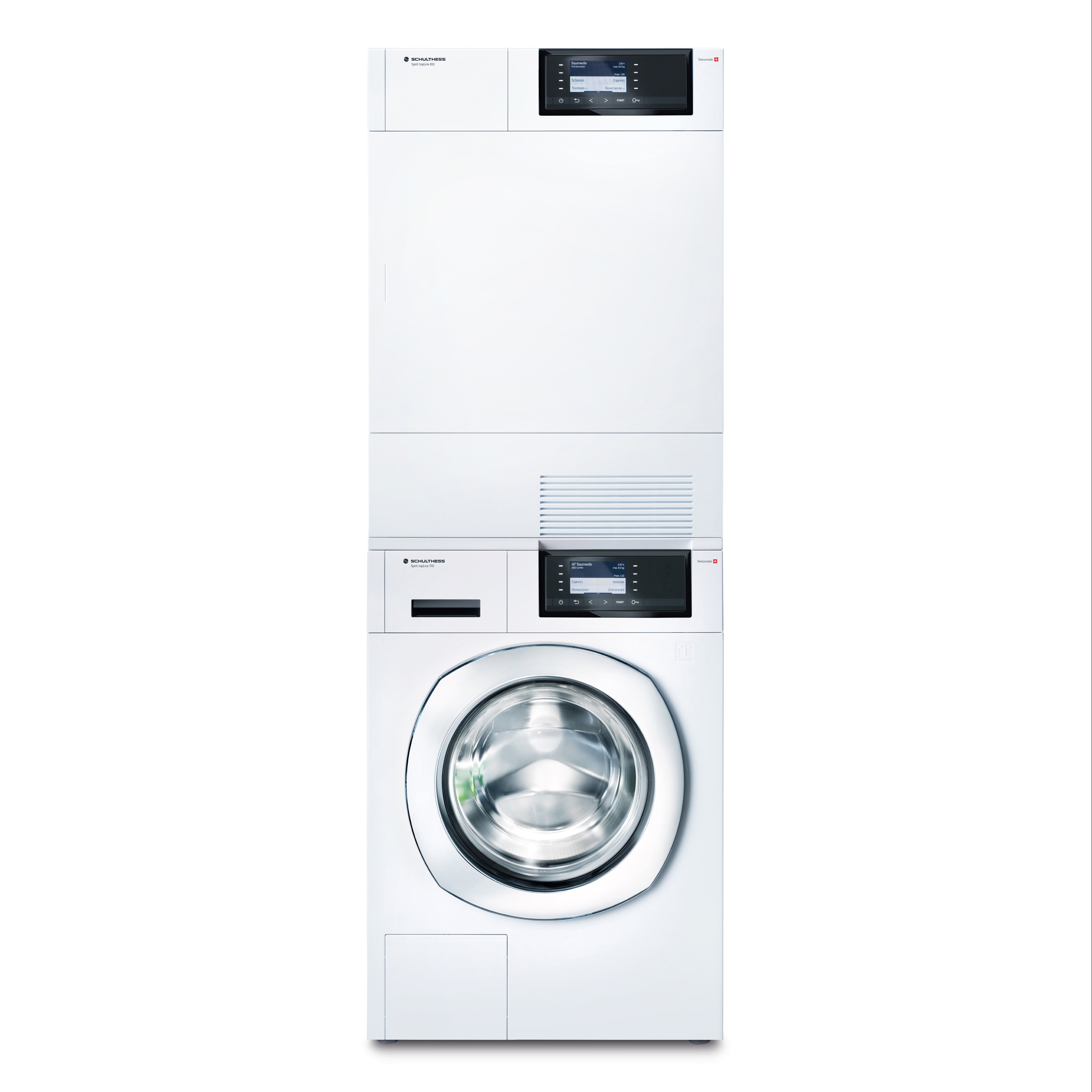 Display product Washing machine Spirit topLine 710 + Dryer Spirit topLine 810 turm from manufacturer Schulthess Maschinen