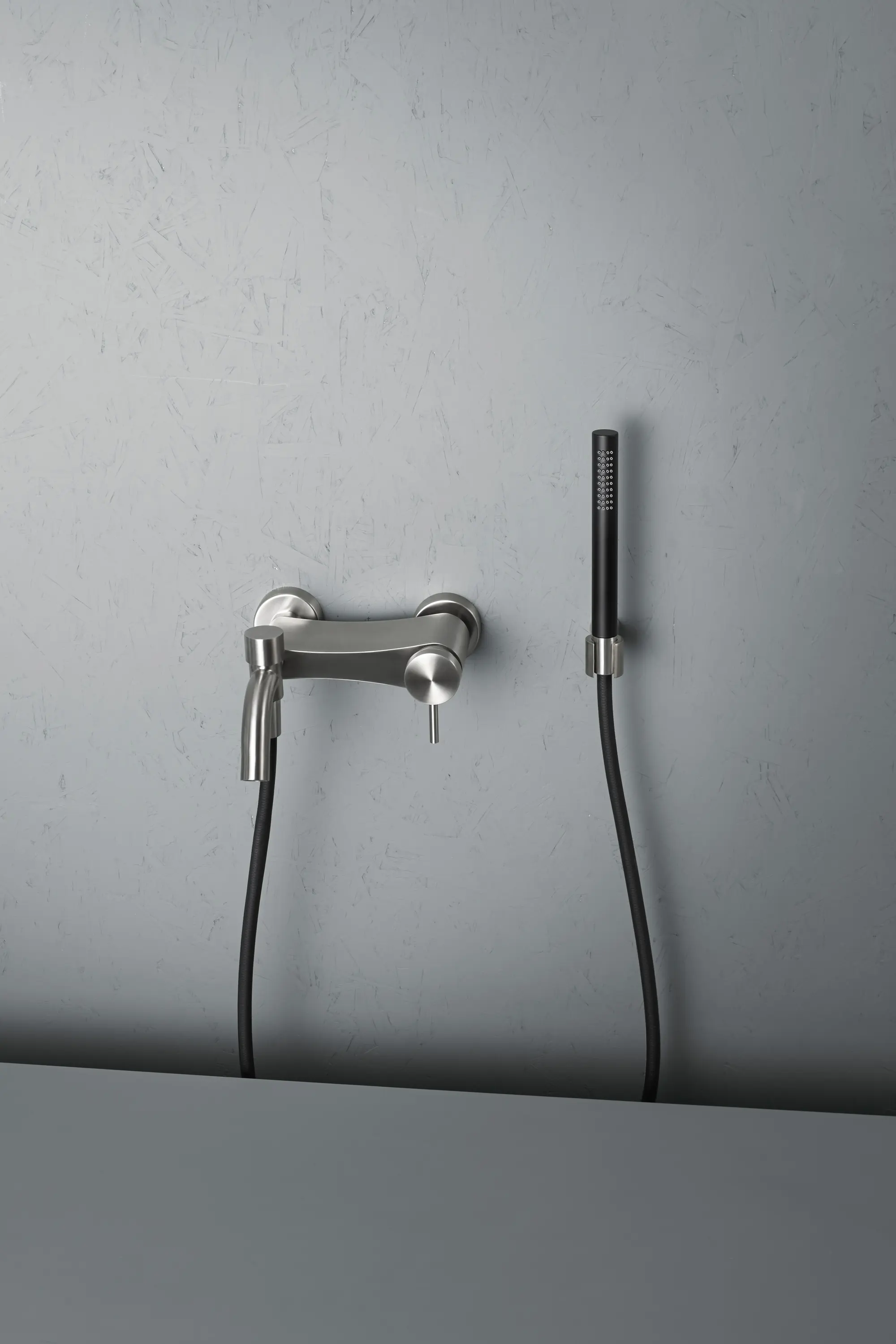 Quadrodesign - Ottavo | Stainless steel Wall mounted external mixer set