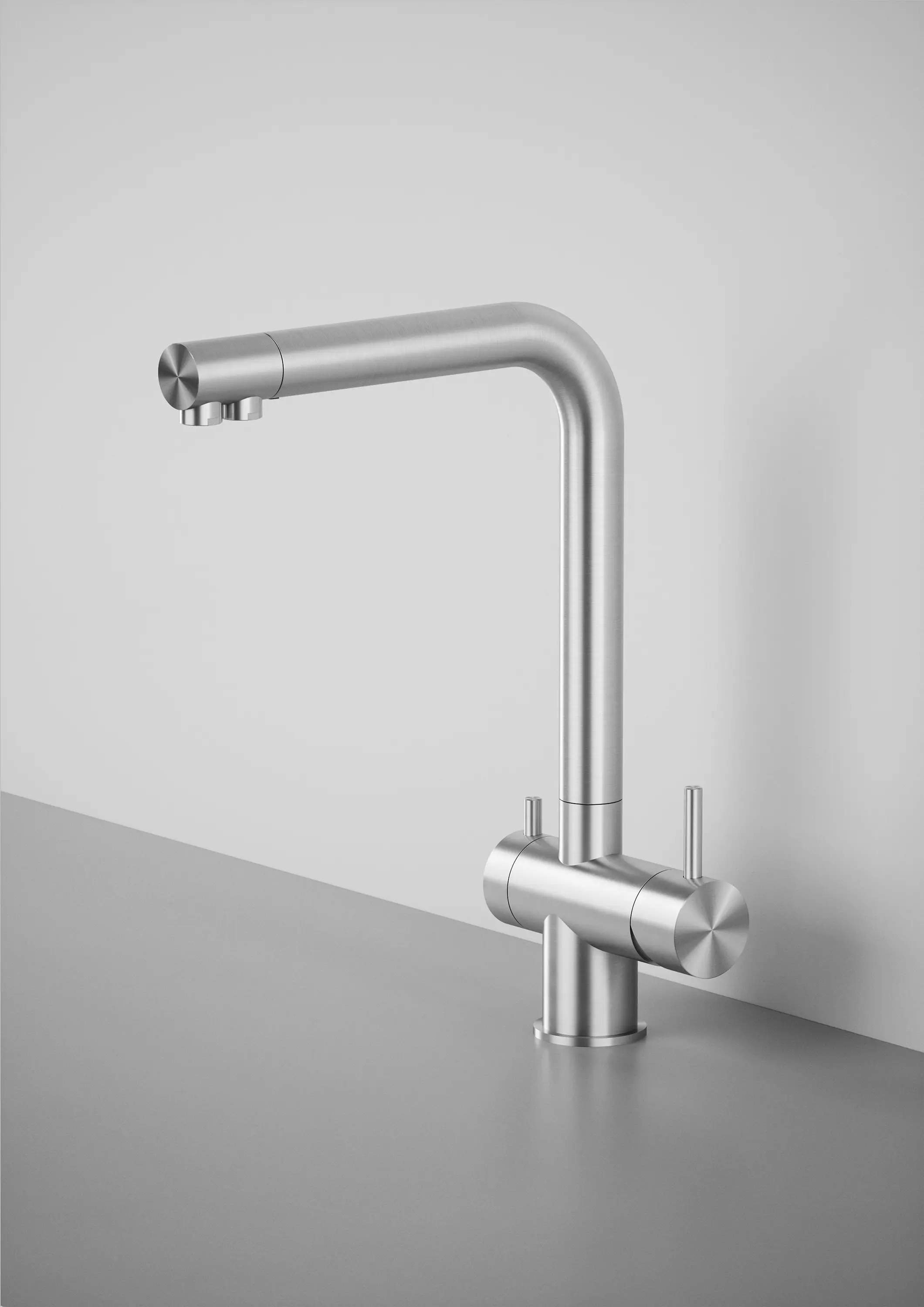 Quadrodesign - Idealaqua | Kitchen sink mixer Idealaqua series forwater treatment, with separated waterflows.