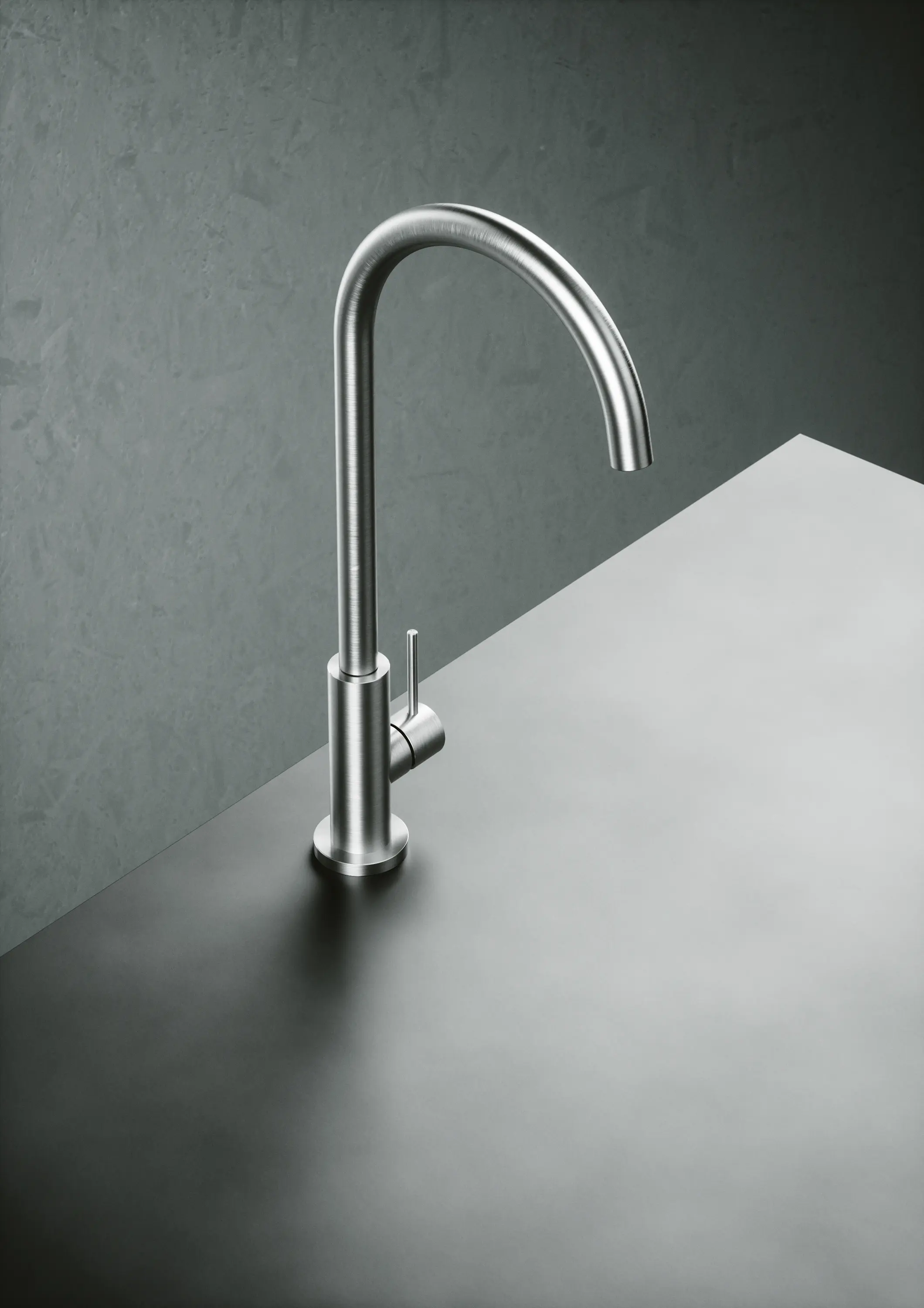 Quadrodesign - Kitchen | Miscelatore lavello cucina con canna girevole in acciaio inossidabile