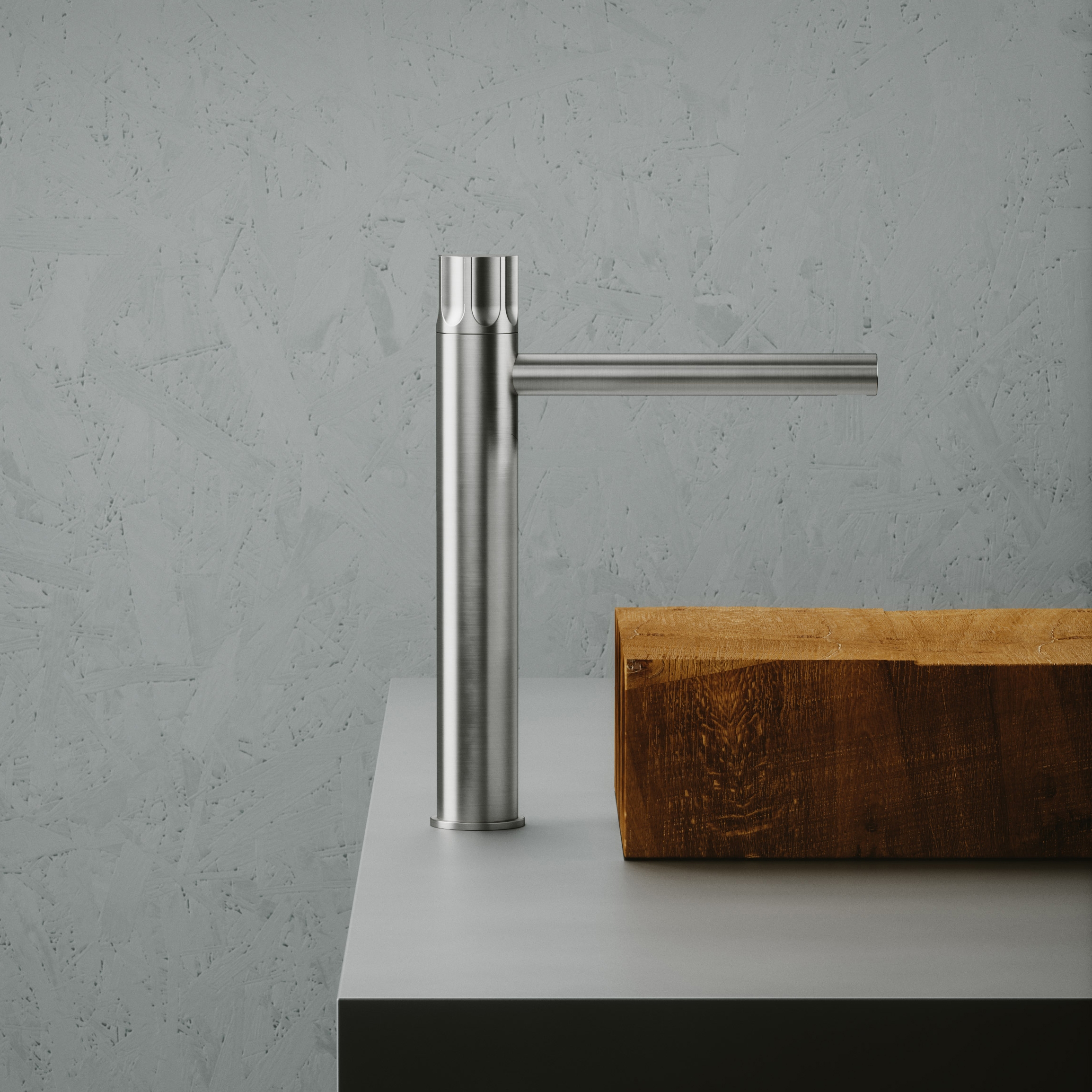 Display product Modo | Stainless steel Deck mounted hydroprogressive mixer from manufacturer Quadrodesign