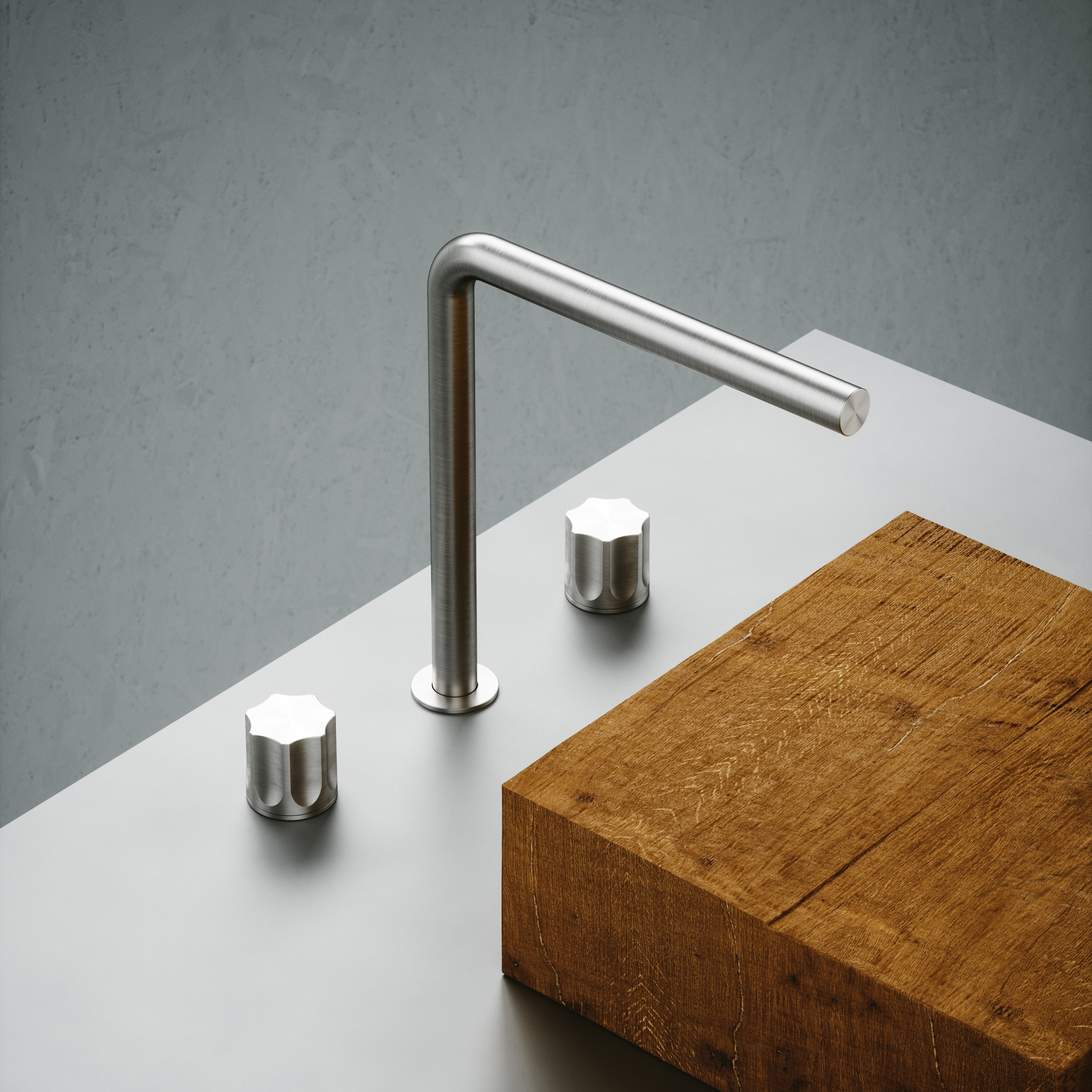 Produkt Modo | Zweigriff Armatur mit Auslauf. Edelstahl. des Herstellers Quadrodesign anzeigen