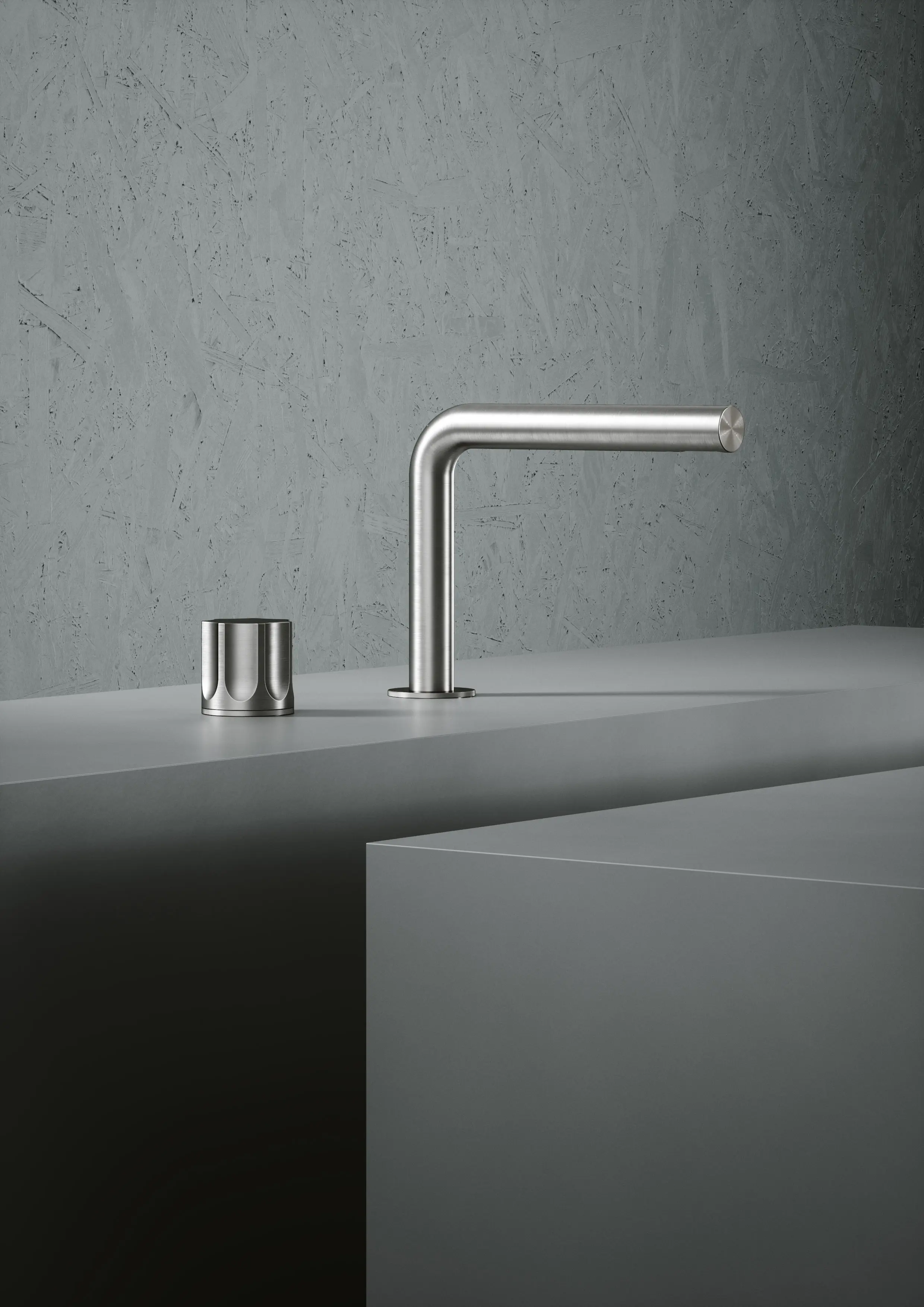 Quadrodesign - Modo | Miscelatore idroprogressivo 2 fori con bocca erogazione in acciaio inossidabile