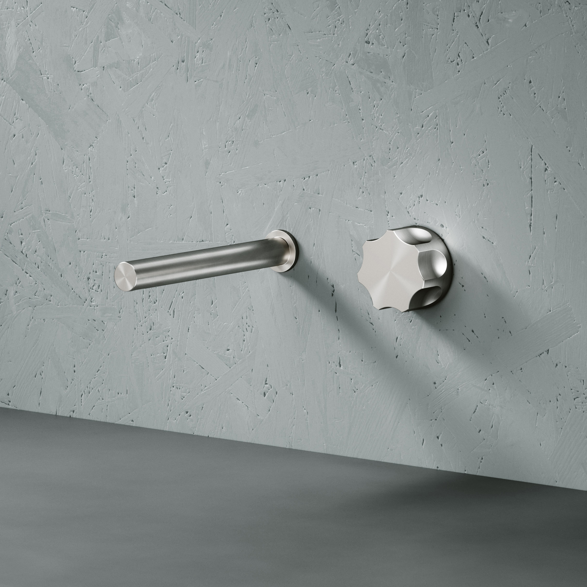 Mostra il prodotto Modo | Stainless steel Wall mounted hydroprogressive mixer with spout L. 190 mm del produttore Quadrodesign