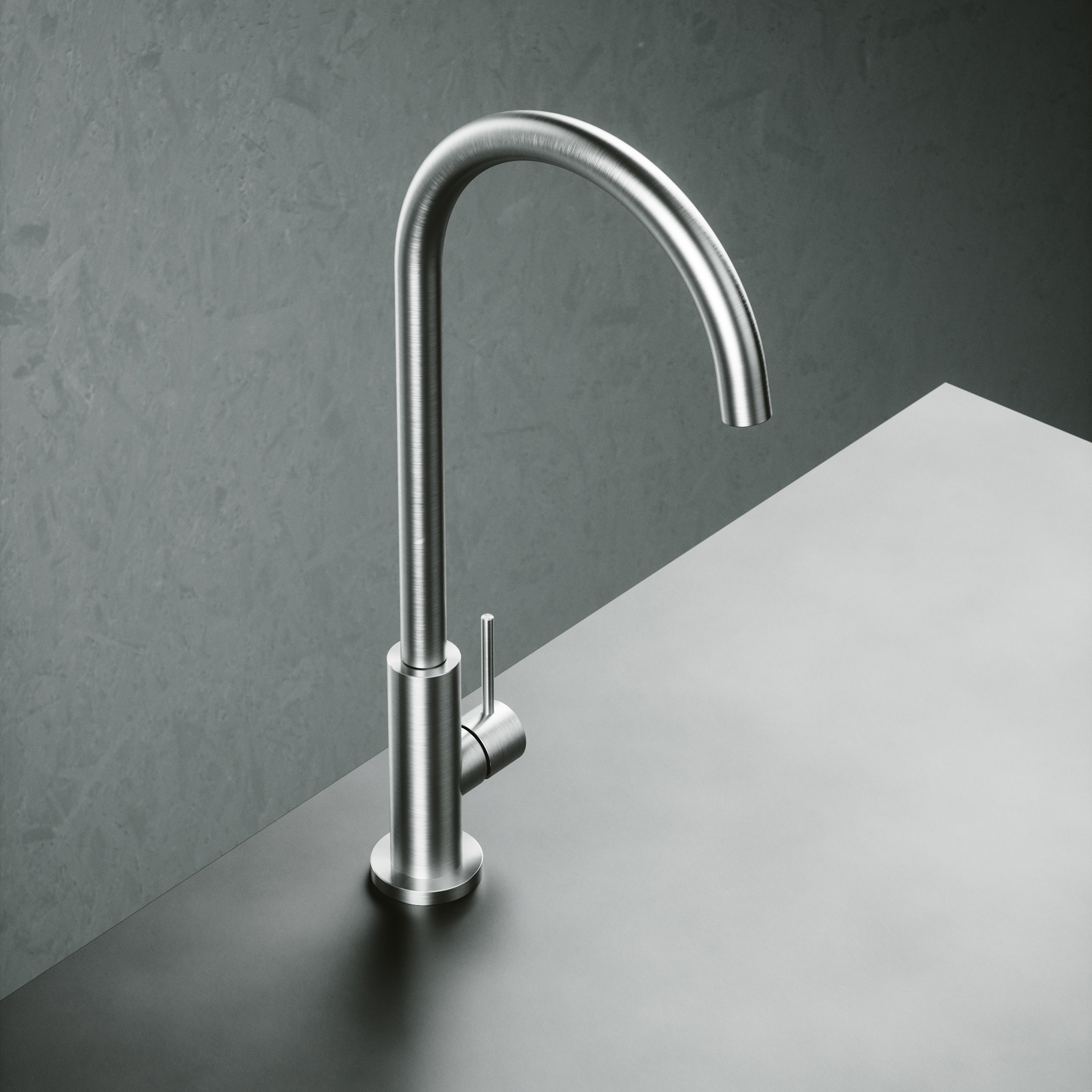 Display product Kitchen Inox | Stainless steel AISI316L kitchen sink mixer with swivel spout. from manufacturer Quadrodesign
