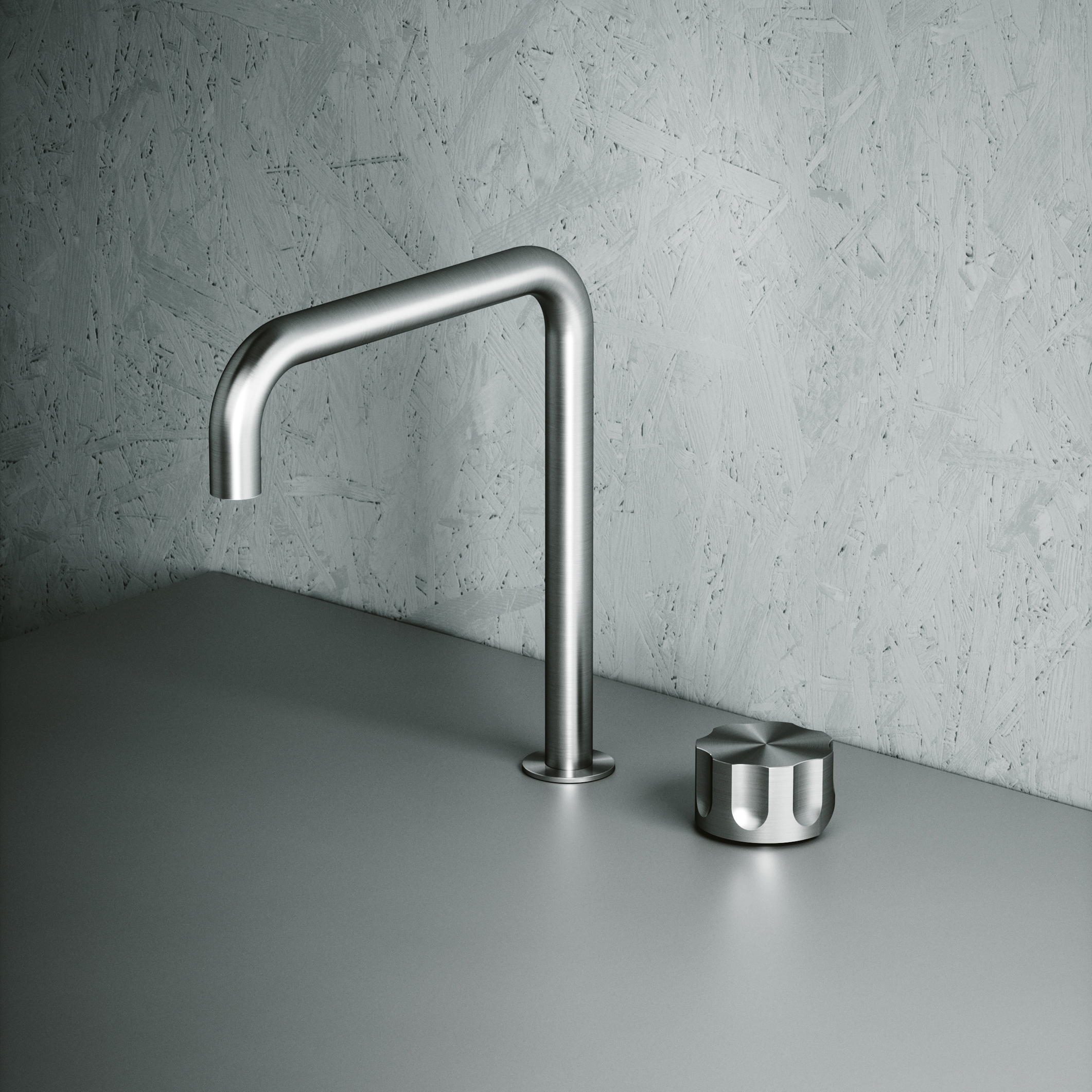 Display product Kitchen Inox | Stainless steel AISI316L remote kitchen mixer with swiveling spout. from manufacturer Quadrodesign