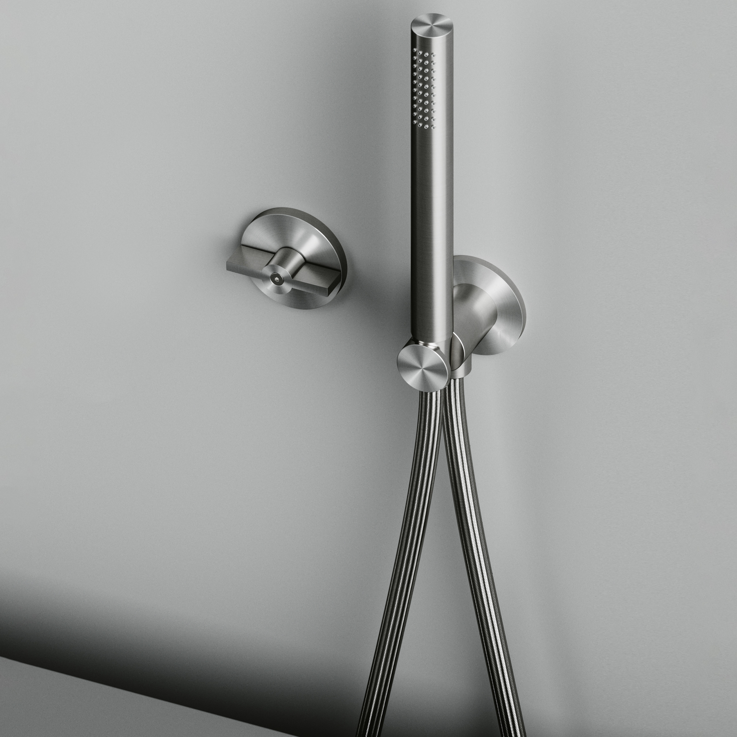 Display product Valvola01 | Hydroprogressive mixer set for bath/shower with hand shower from manufacturer Quadrodesign