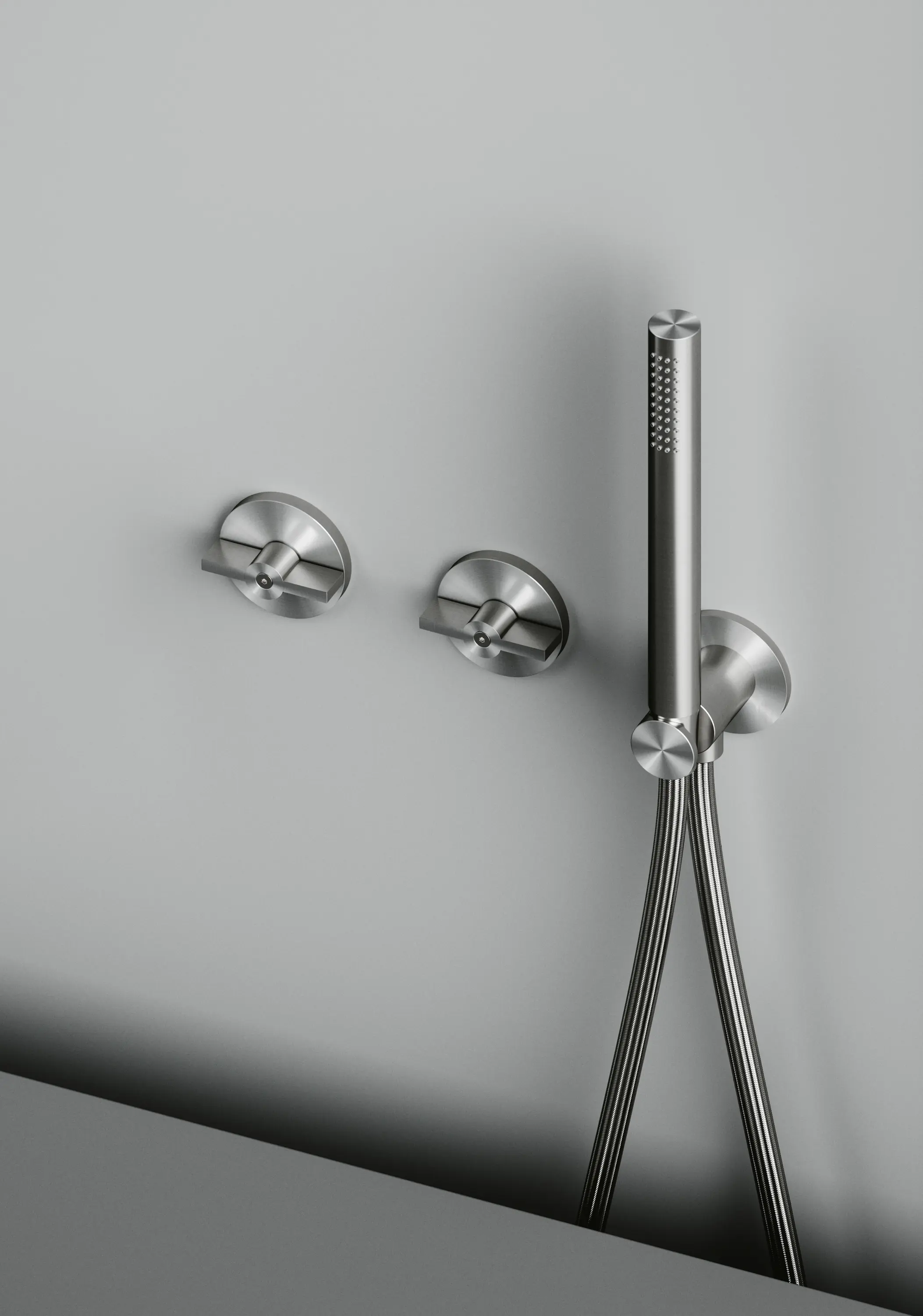 Quadrodesign - Valvola01 | Hydroprogressive mixer set for bath/shower with hand shower