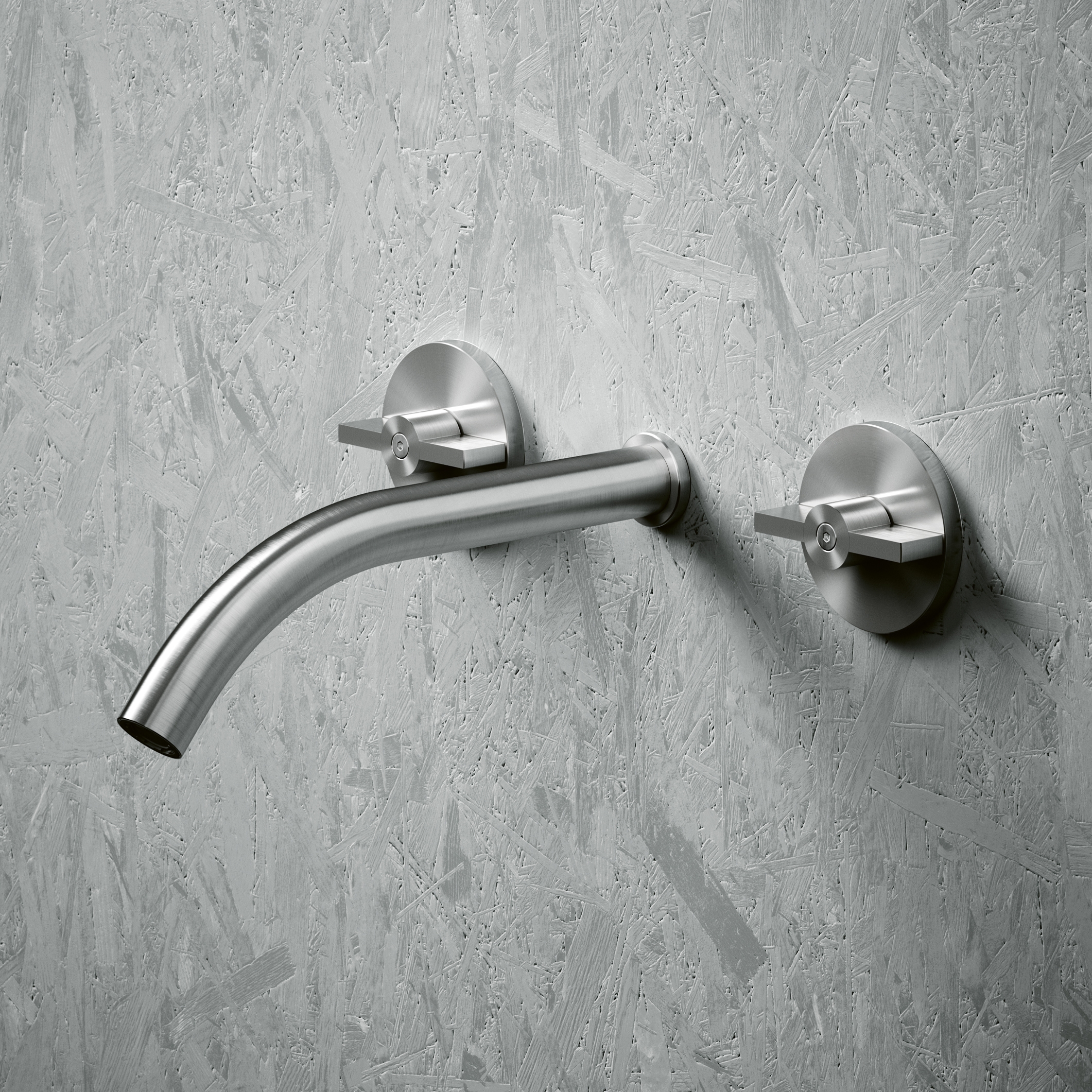 Display product Valvola01 | Wall mounted set of 2 individual taps with spout from manufacturer Quadrodesign