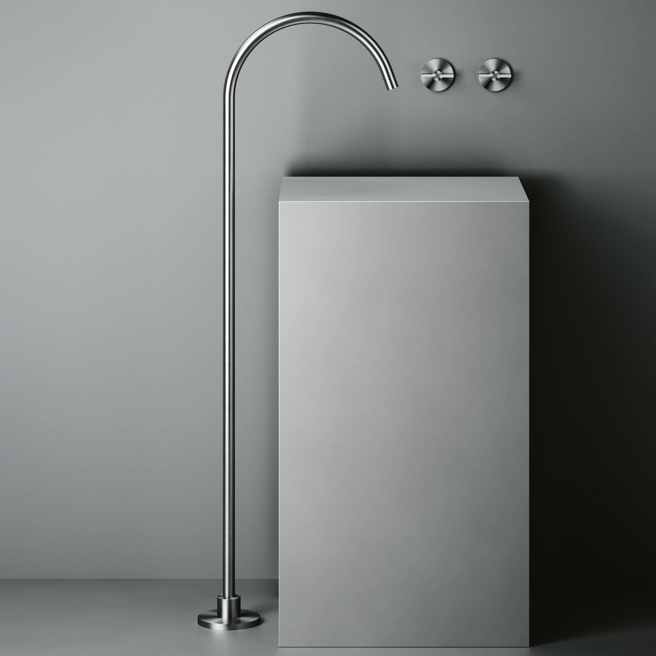 Vertoon produk Valvola01 | Wall mounted set of 2 individual taps with spout van vervaardiger Quadrodesign