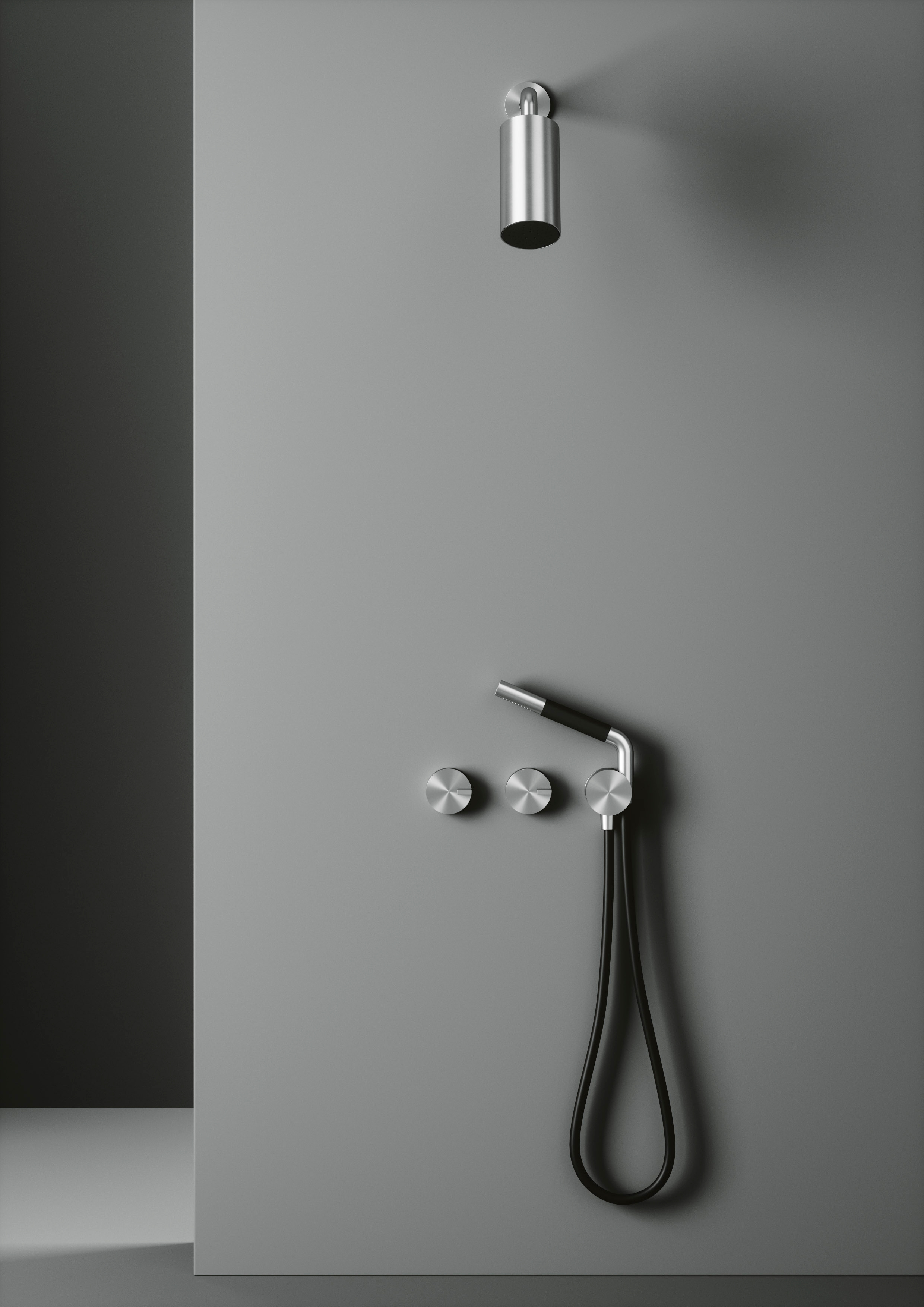 Display product Q | Set of 2 hydroprogressive mixers for bath/shower with hand shower. from manufacturer Quadrodesign