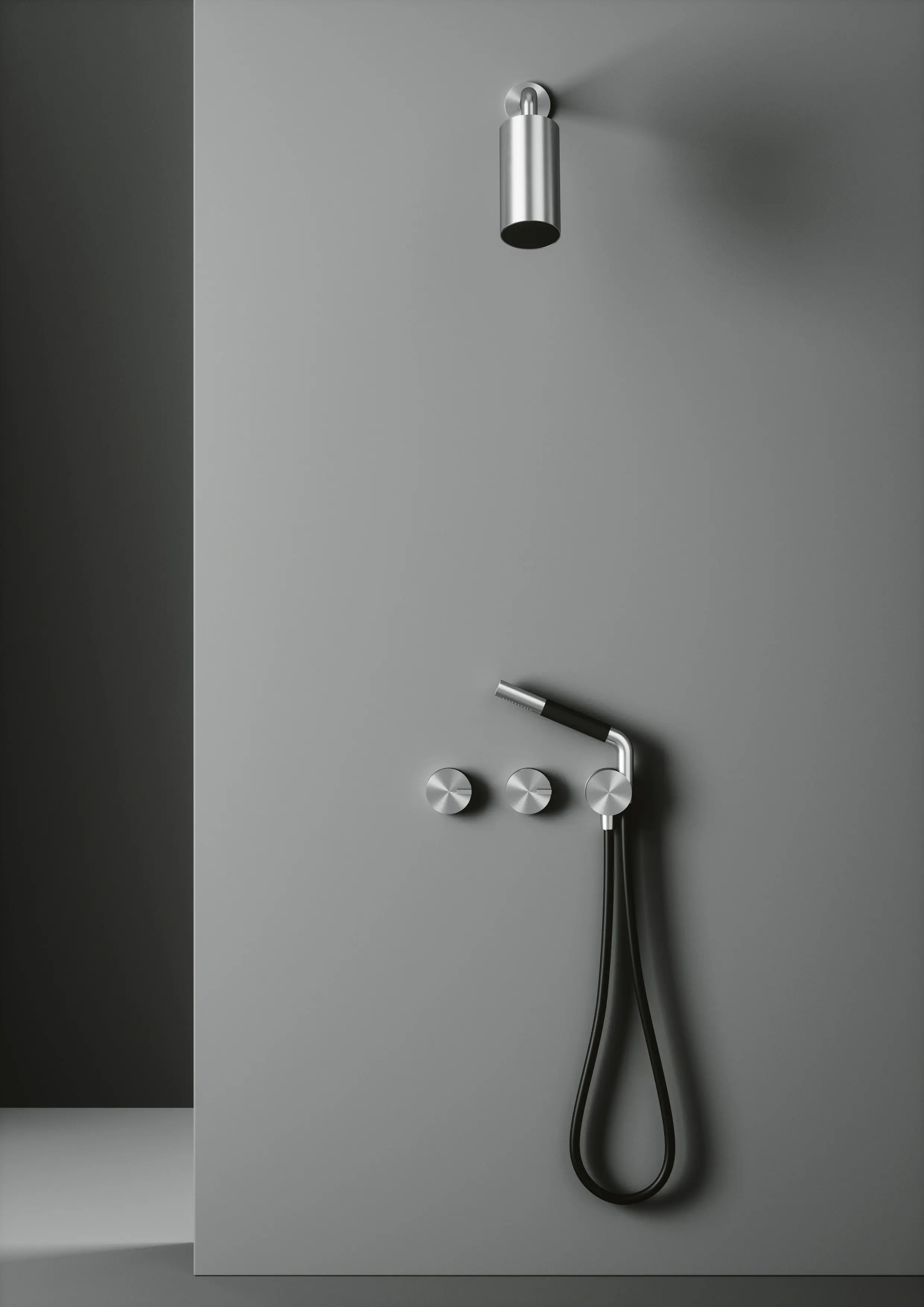 Quadrodesign - Q | Groupe 2 mitigeurs hydroprogressifs pour bain/douche avec douchette