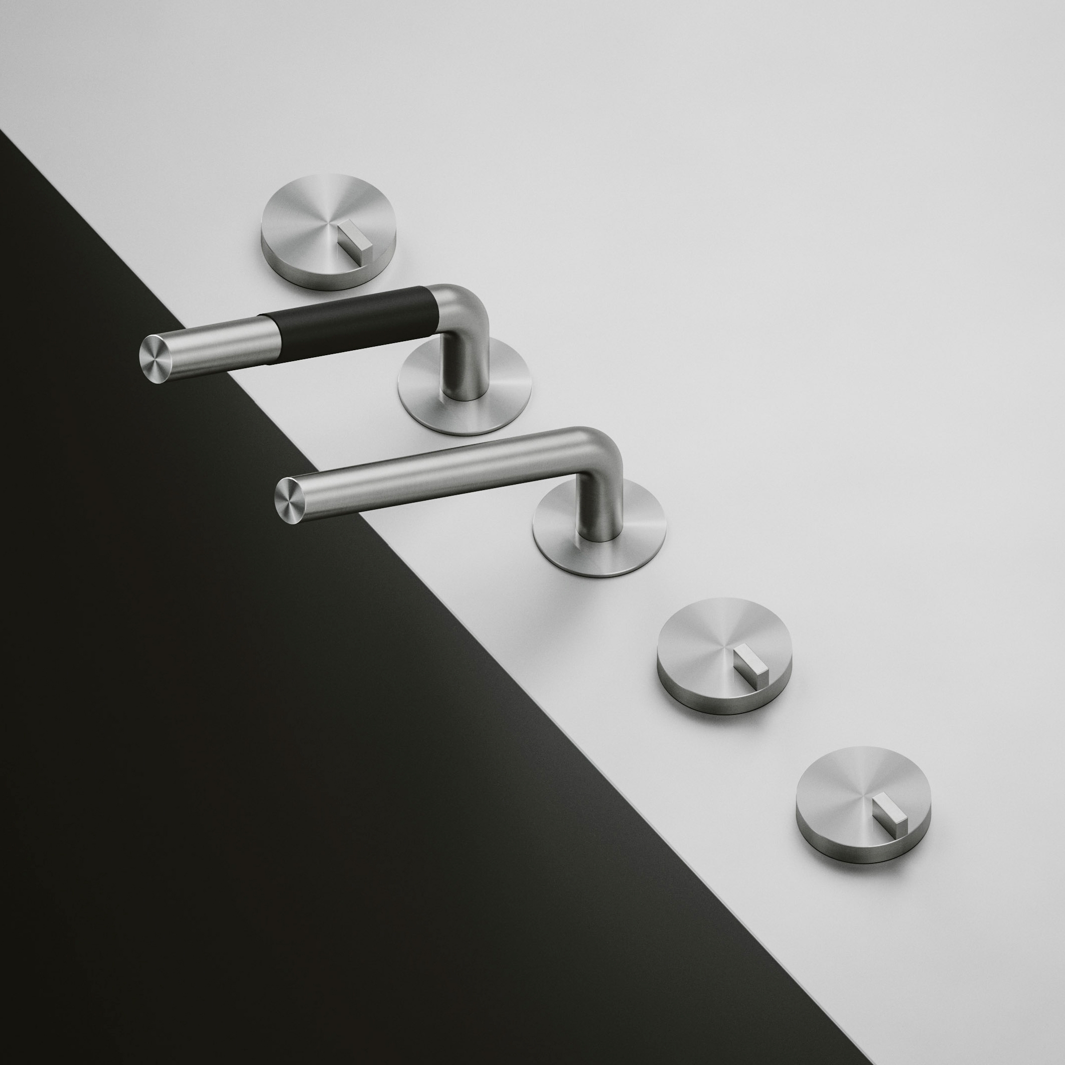 Vertoon produk Q | Two hole mixer and hydroprogressive mixer with handshower kit. van vervaardiger Quadrodesign