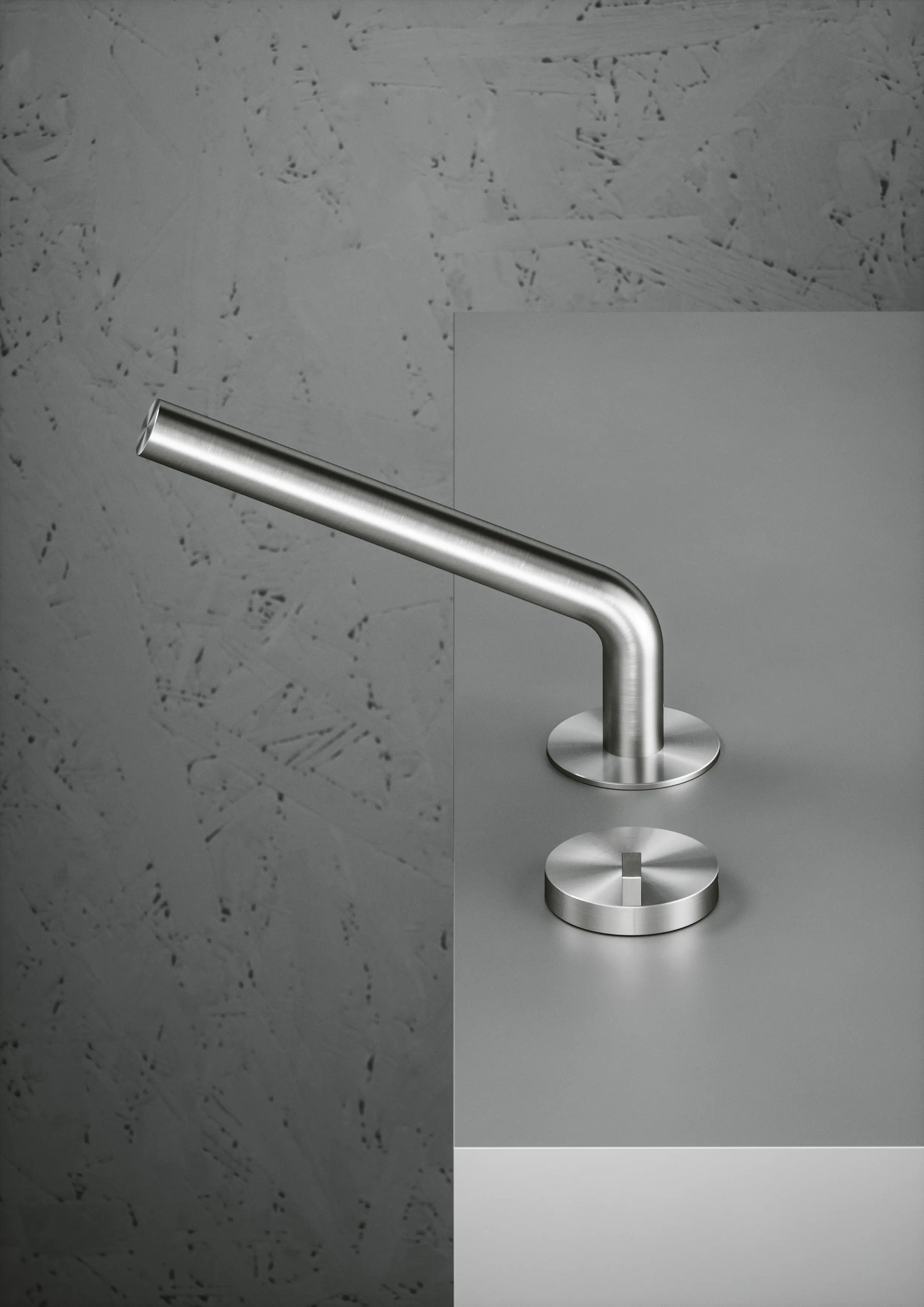 Quadrodesign - Q | Two-hole hydroprogressive mixer with swivelling spout.