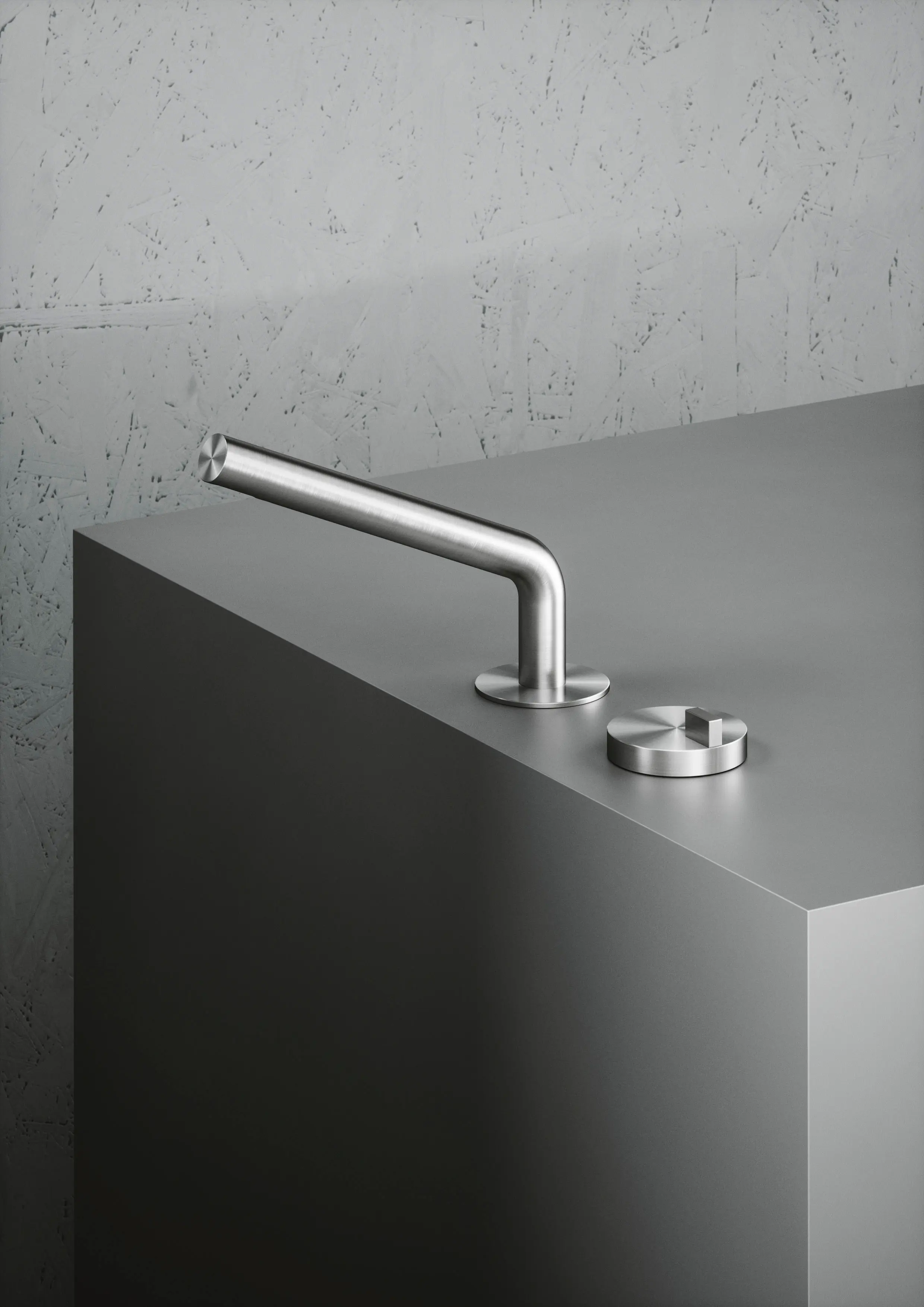 Quadrodesign - Q | Two-hole hydroprogressive mixer with swivelling spout.