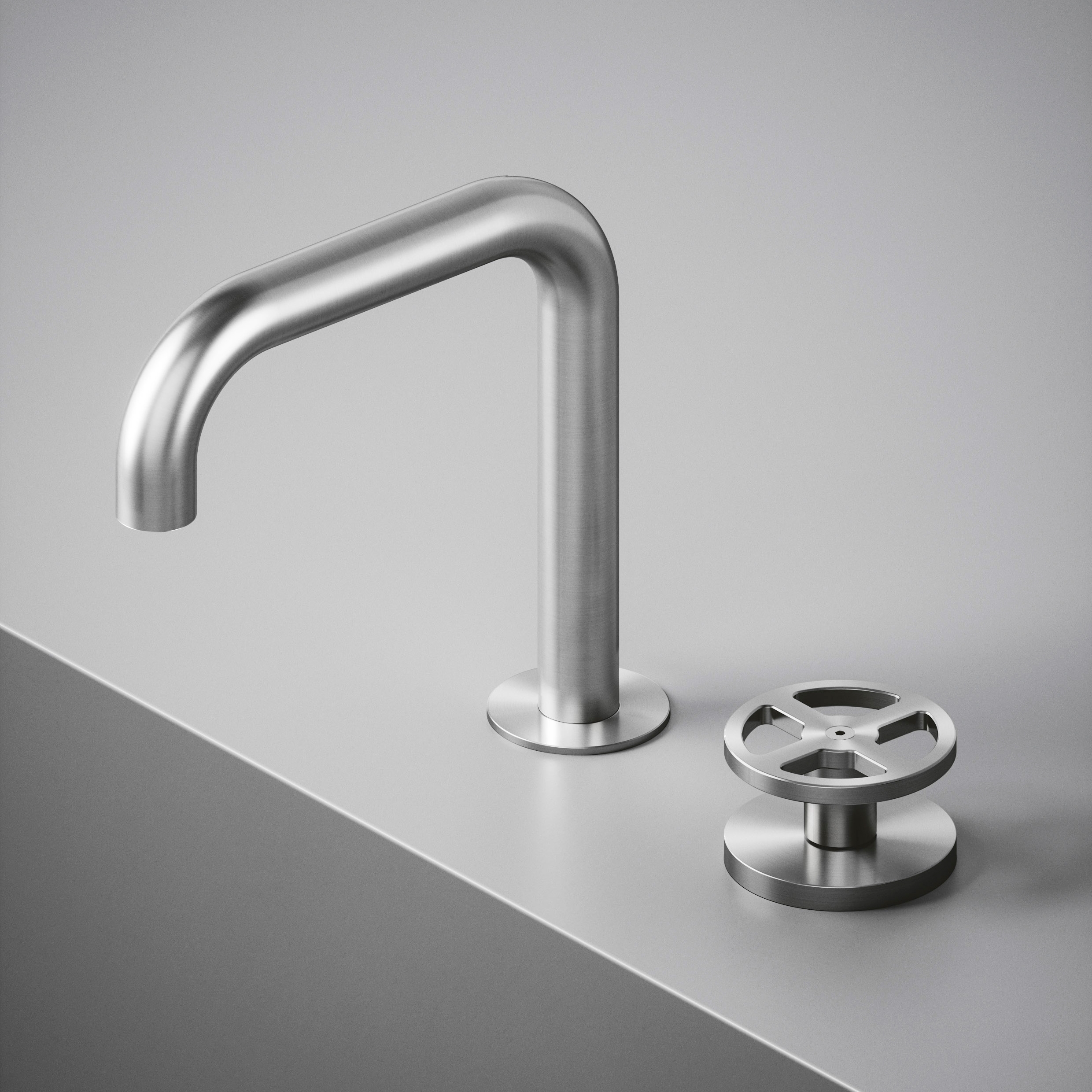 Produkt Valvola02 | Hydroprogressiver Zweilocharmatur Mischer mit drehebarem Auslauf des Herstellers Quadrodesign anzeigen