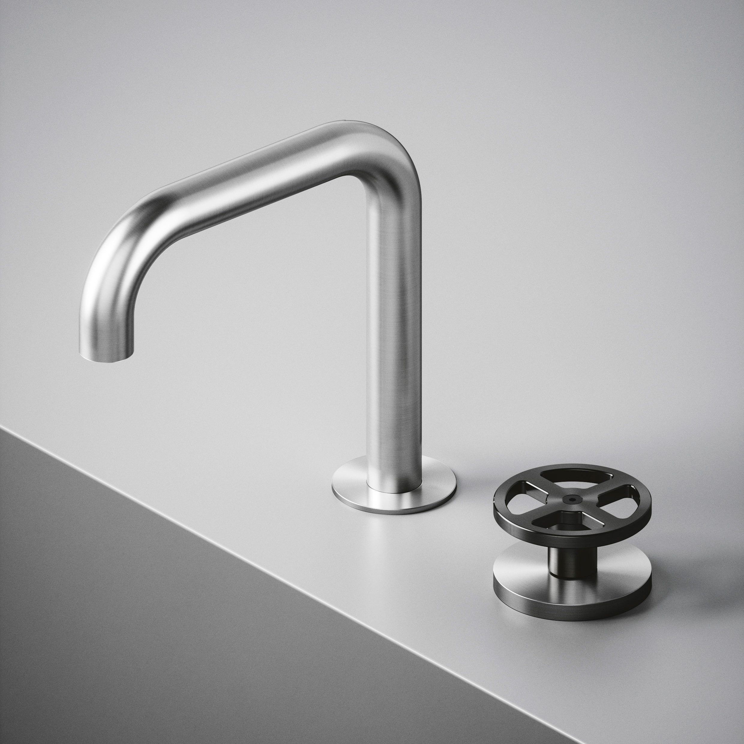 Valvola02 | Two-hole hydroprogressive mixer swivelling spout.
