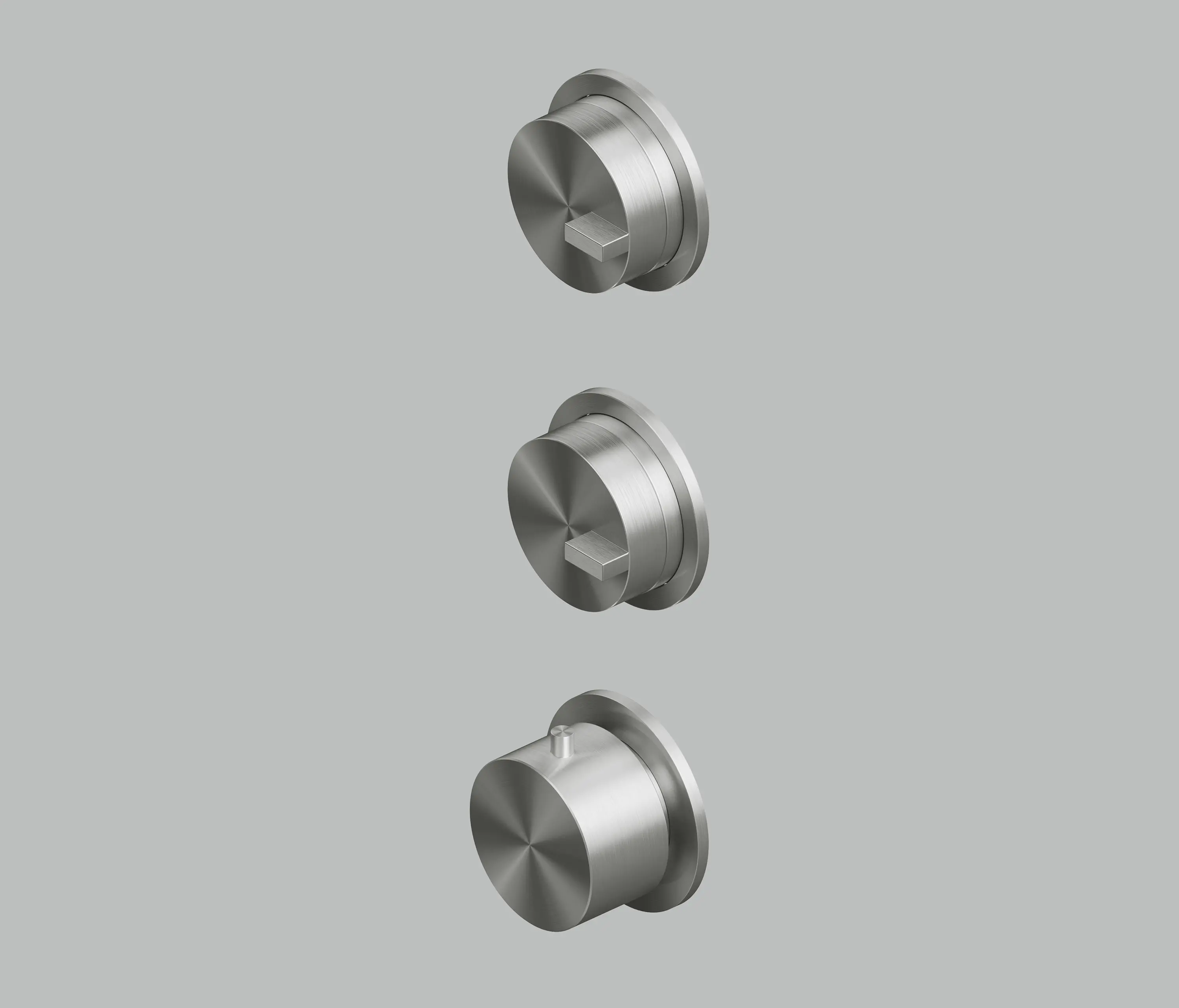 Quadrodesign - Q | Gruppo miscelatore termostatico da 3/4 con 2 rubinetto d’arresto