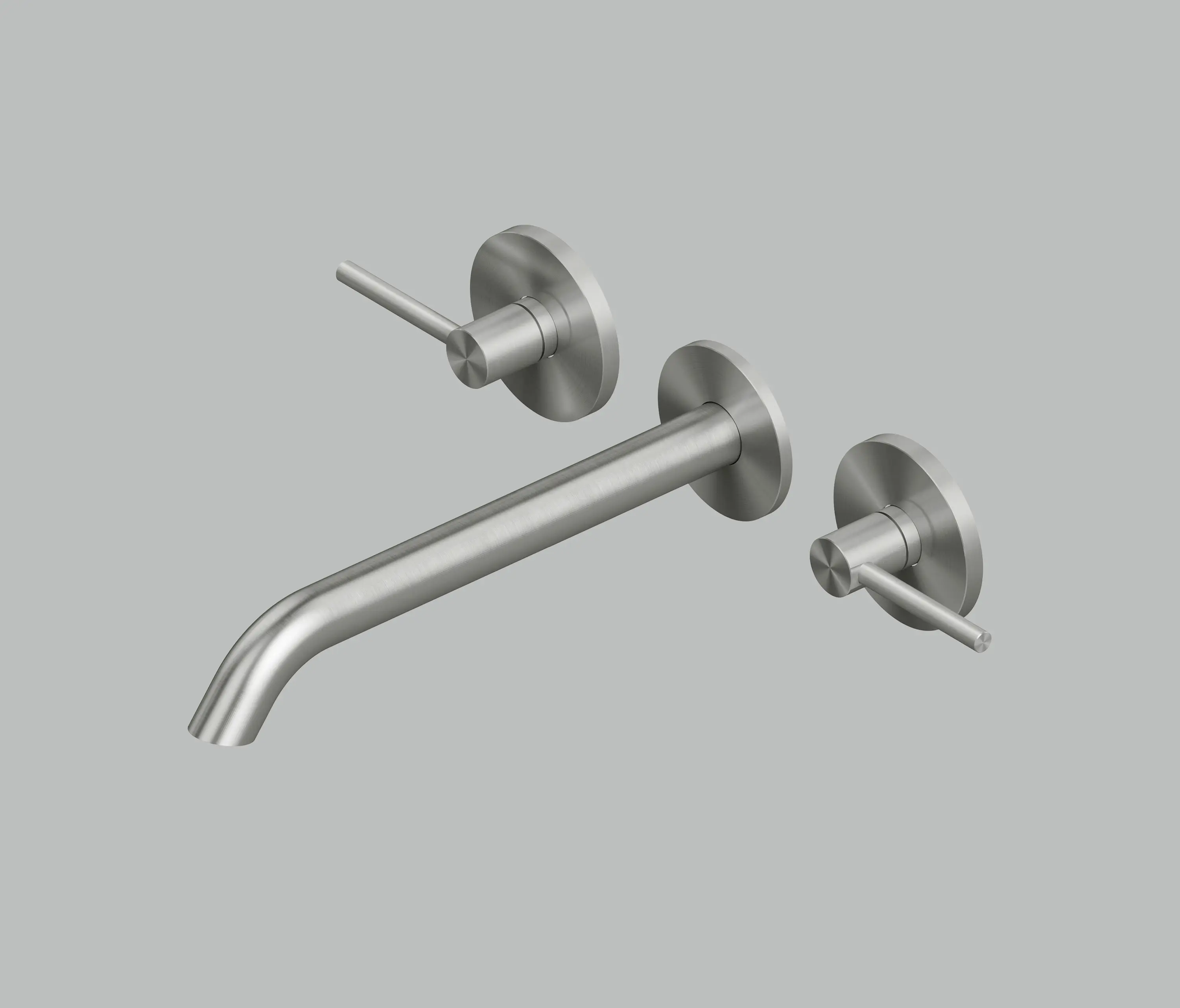 Quadrodesign - FFQT | Wall mounted dual handle mixer with spout