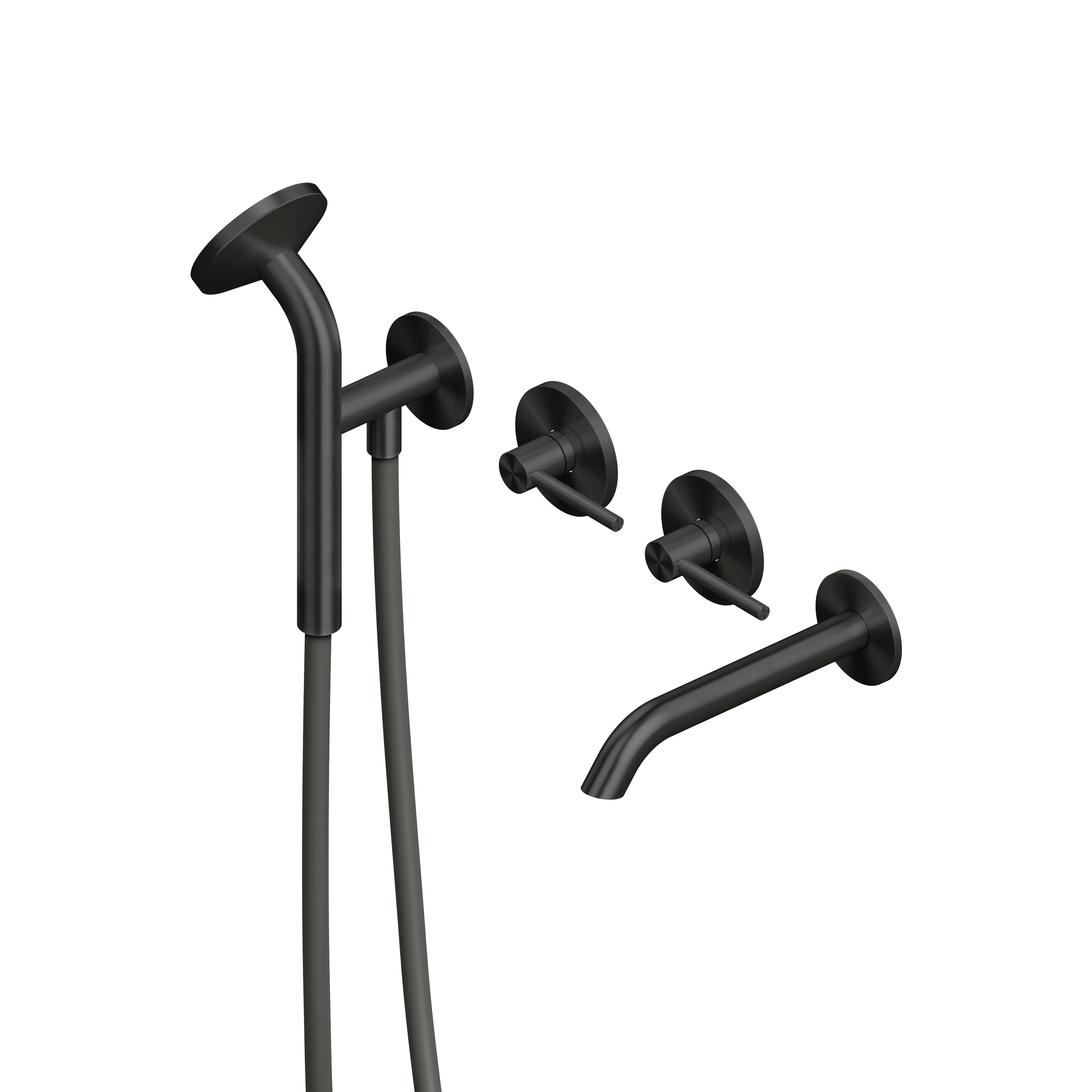 FFQT | 2 Wandmischer mit Auslauf und Handbrause kit
