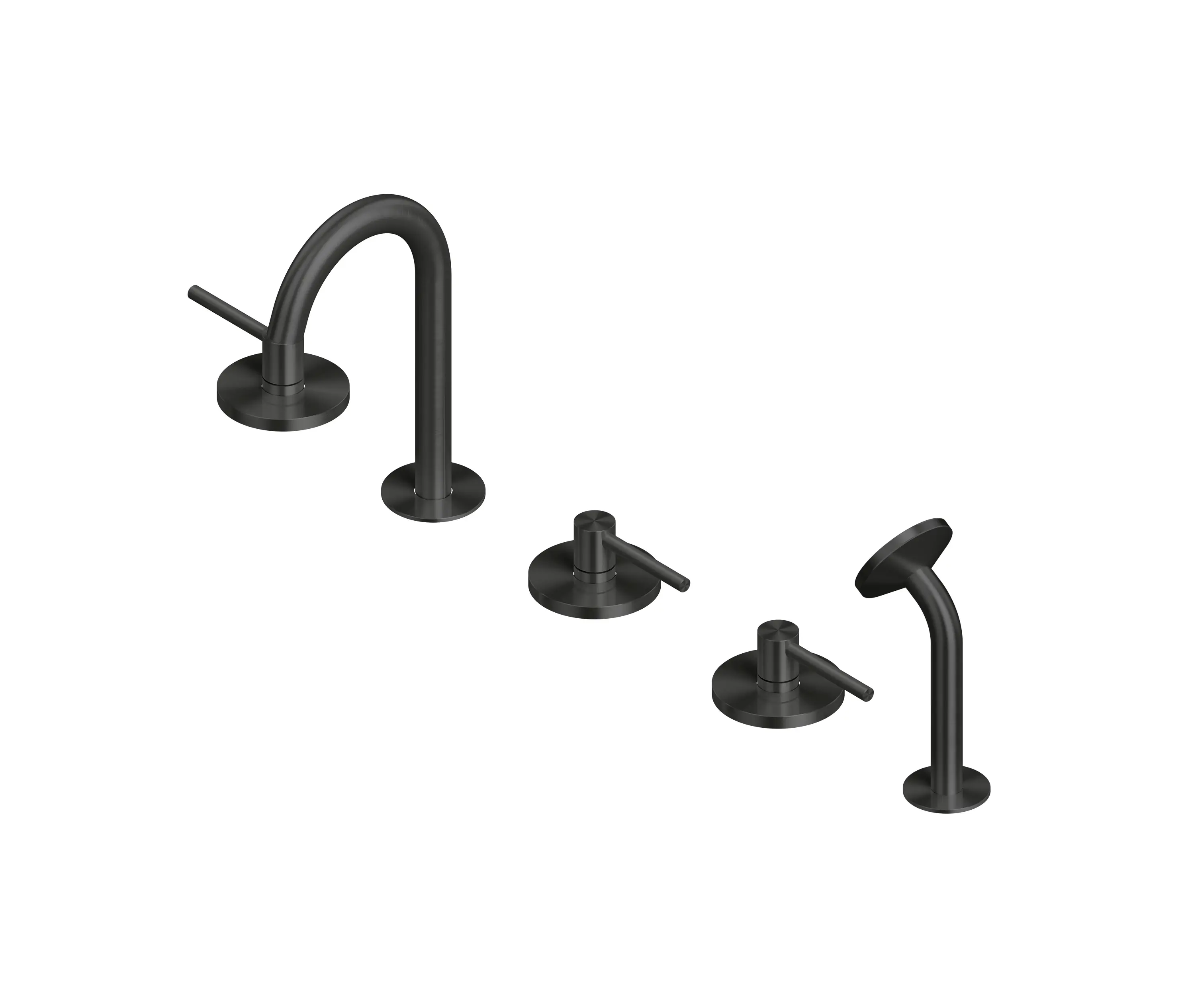 Quadrodesign - FFQT | 3 hole mixer with spout and mixer with shower kit