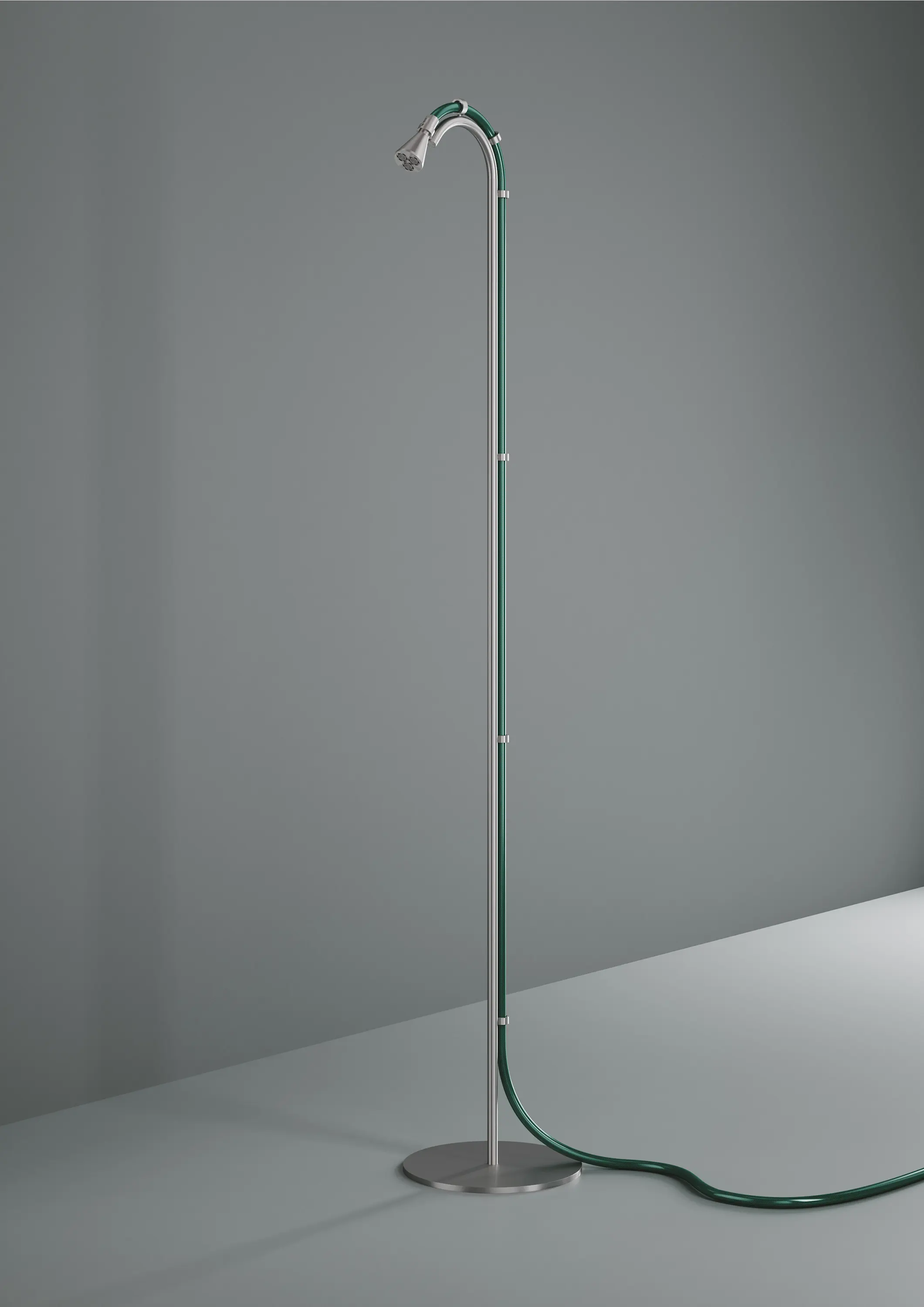 Quadrodesign - FFQT | Doccia da esterno free-standing con soffione con getto spray, tubo da giardino non incluso