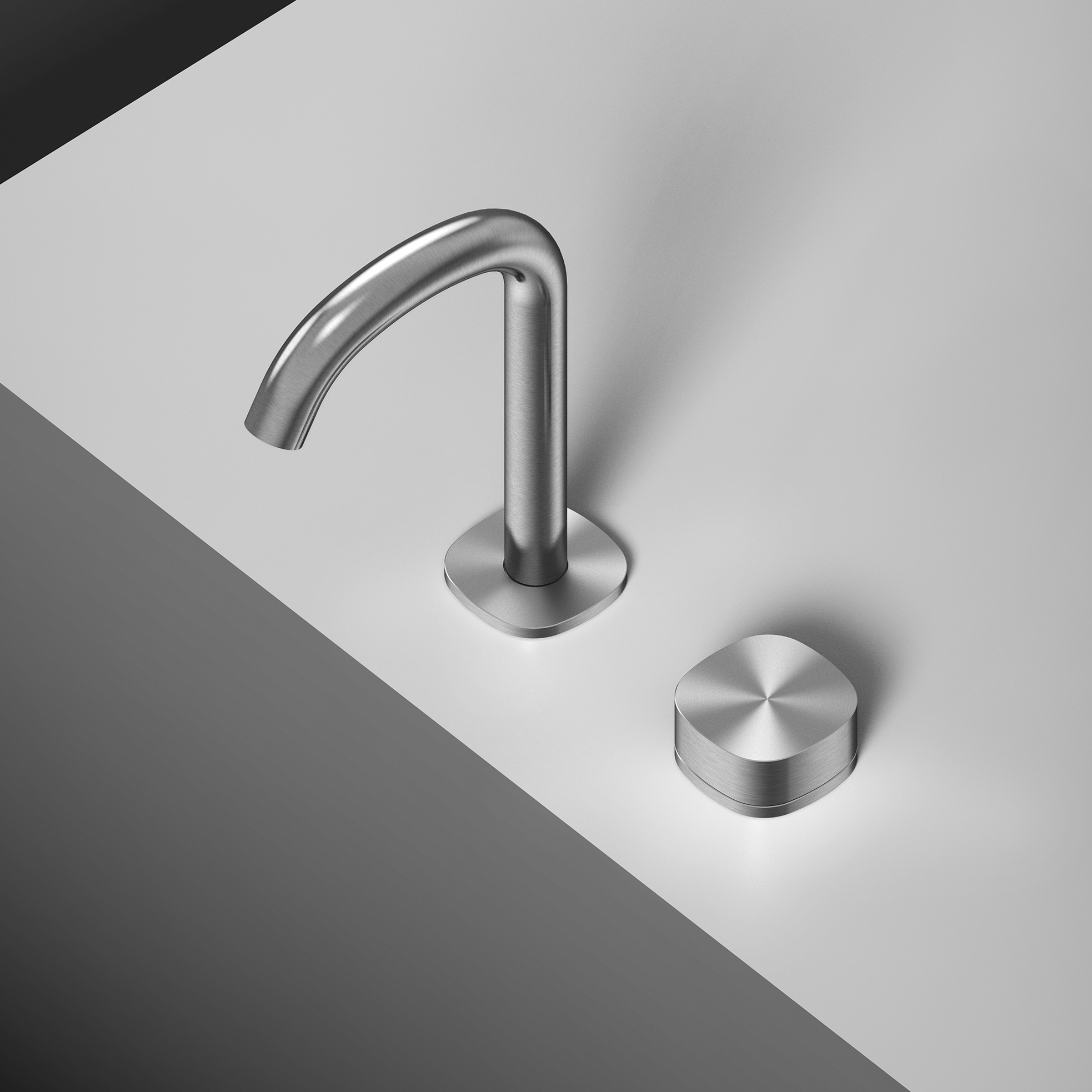 Display product Super | Progressive two-hole countertop mixer group with swivel spout from manufacturer Quadrodesign