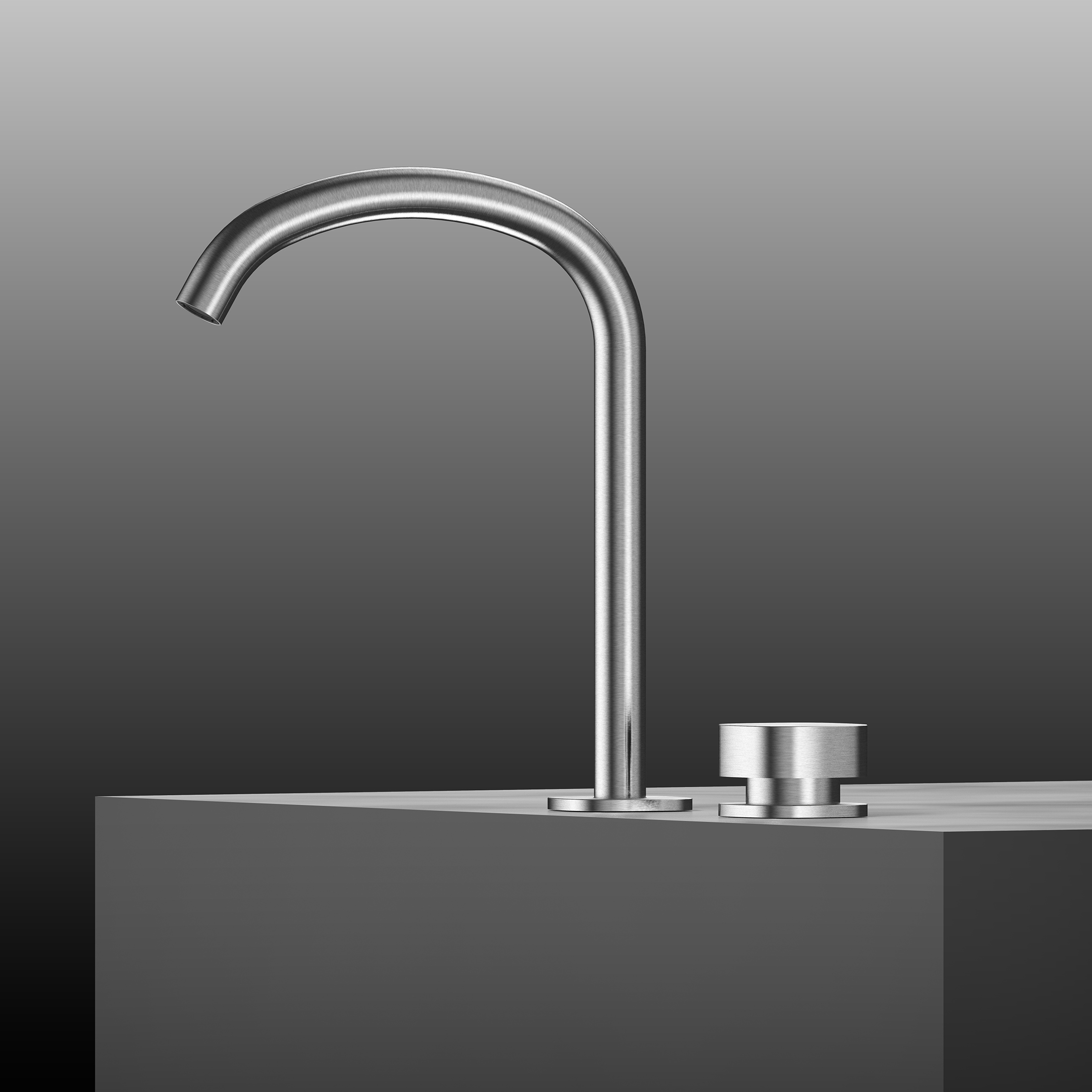 Display product Super | Traditional two-hole countertop mixer group with swivel spout from manufacturer Quadrodesign
