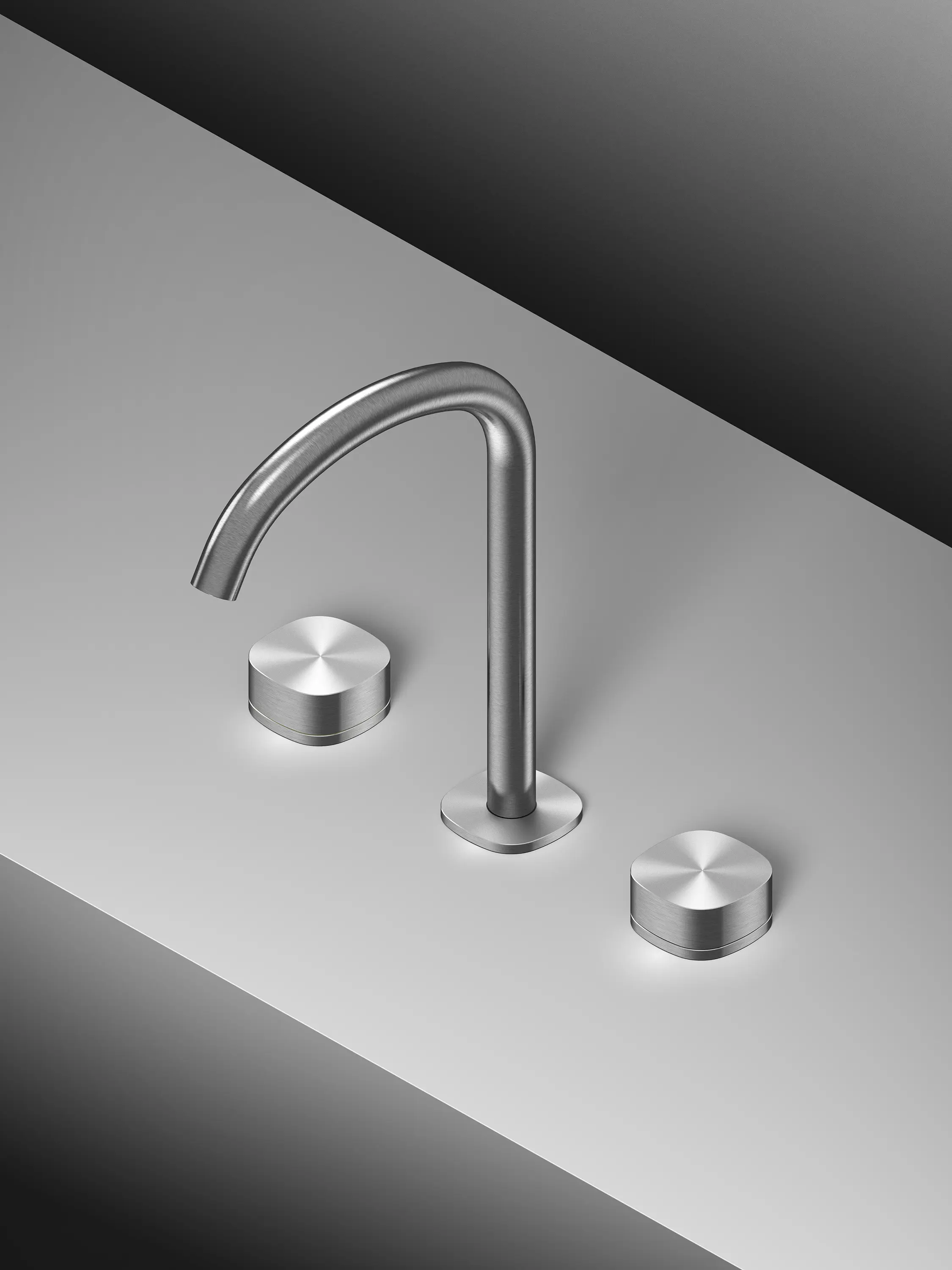 Quadrodesign - Super | 3-hole deck-mounted tap with swivel spout